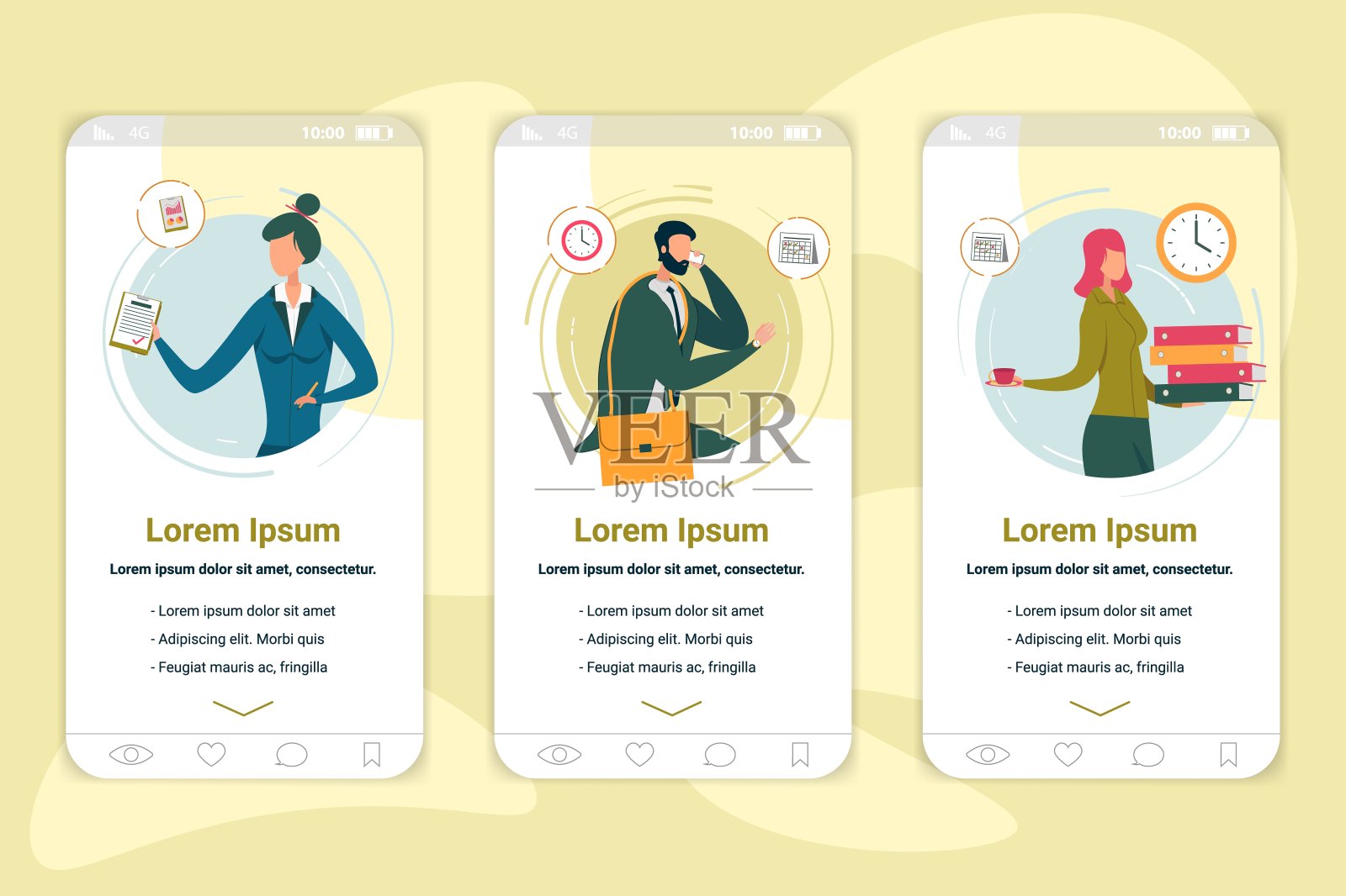 公司员工上线App屏幕模板设计模板素材