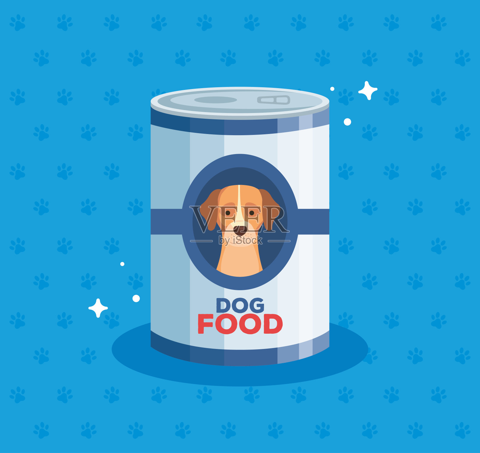 犬类动物罐头食品插画图片素材