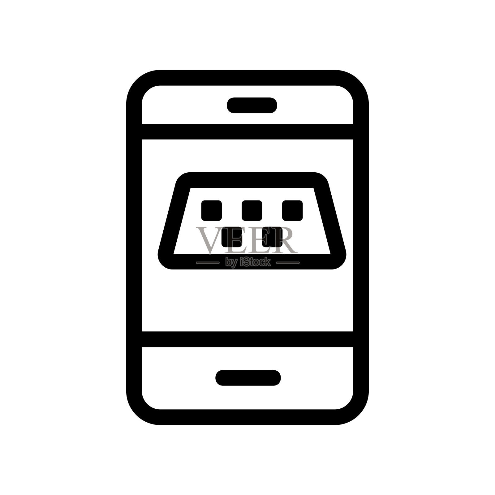 出租车手机图标矢量。孤立轮廓符号插图图标素材