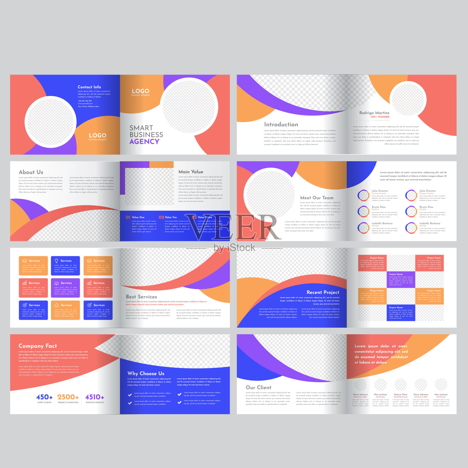 16页景观手册模板插画图片素材