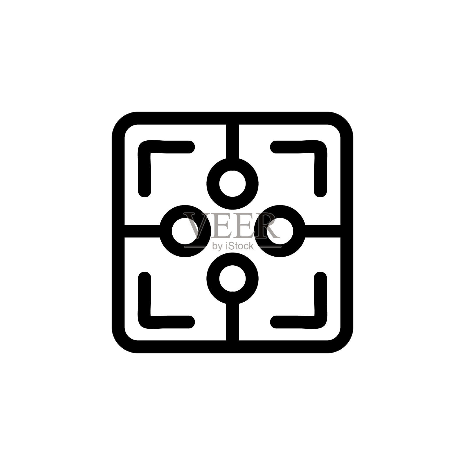 芯片图标矢量。孤立轮廓符号插图图标素材