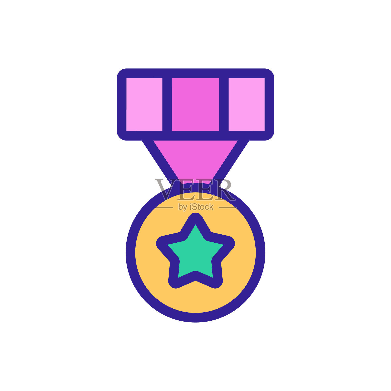 陆军勋章图标矢量。孤立轮廓符号插图插画图片素材