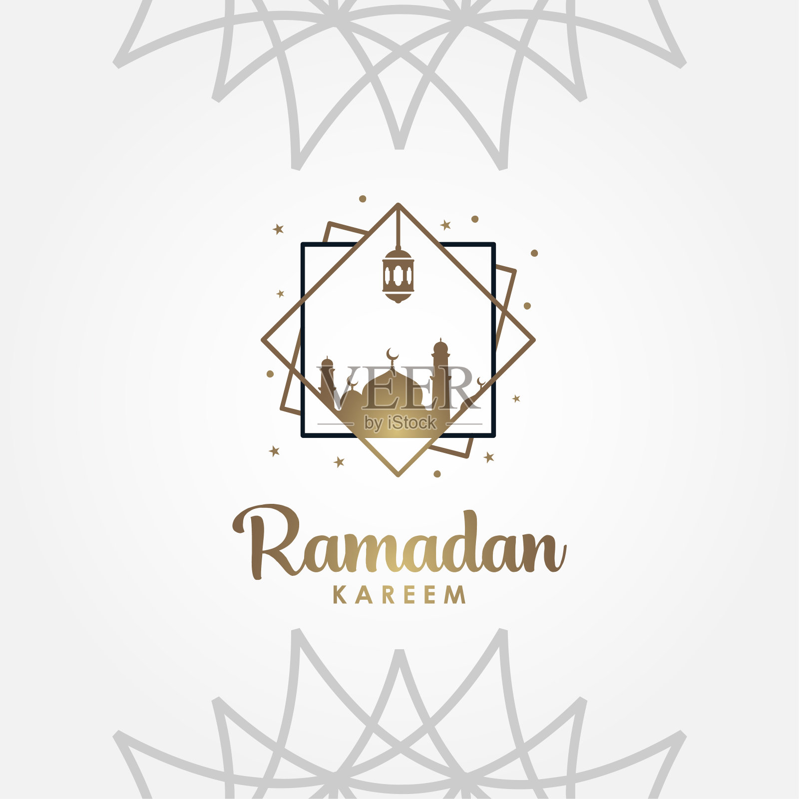 斋月卡里姆矢量设计的旗帜或背景插画图片素材