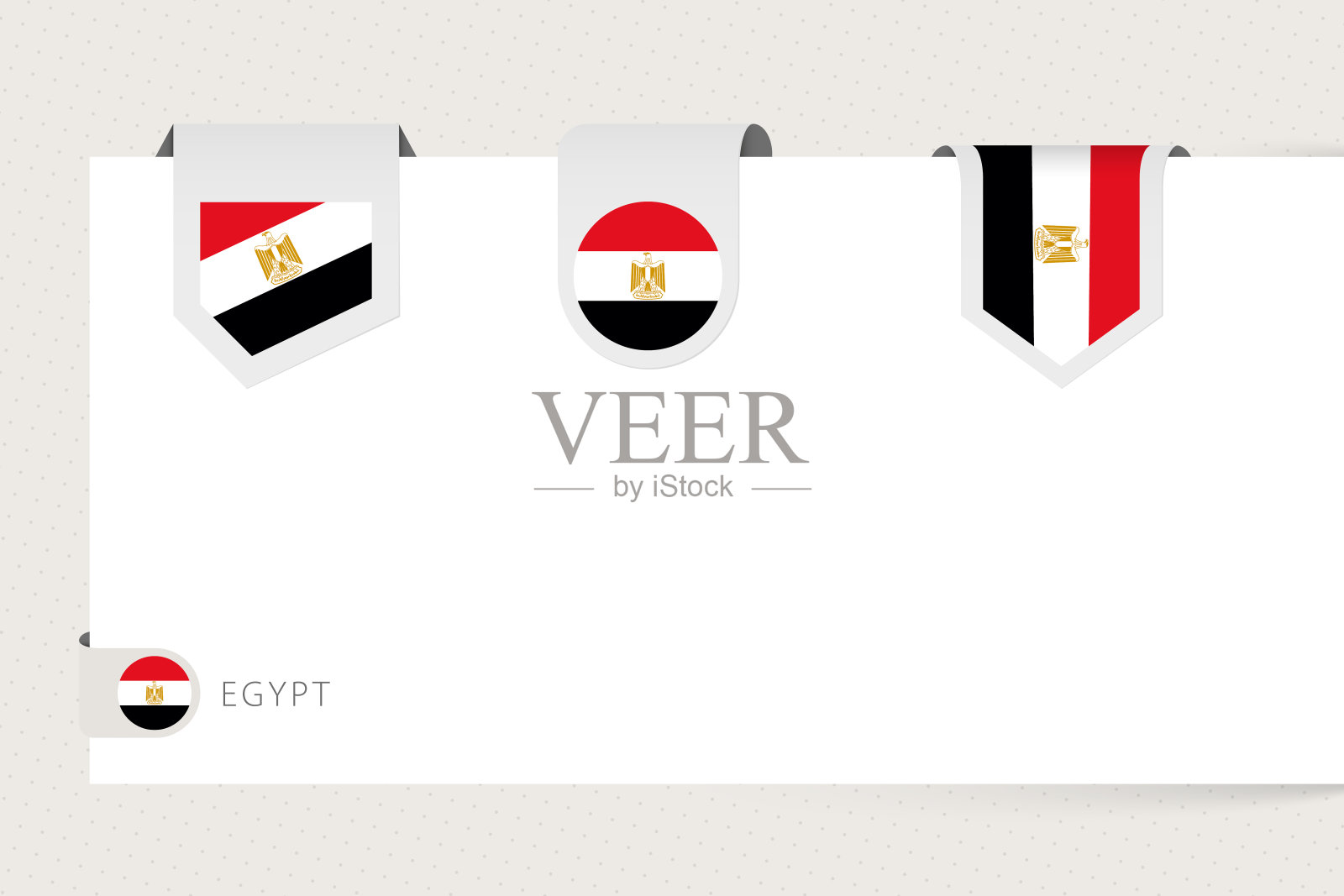 埃及不同形状的标签旗集合。丝带旗模板的埃及插画图片素材