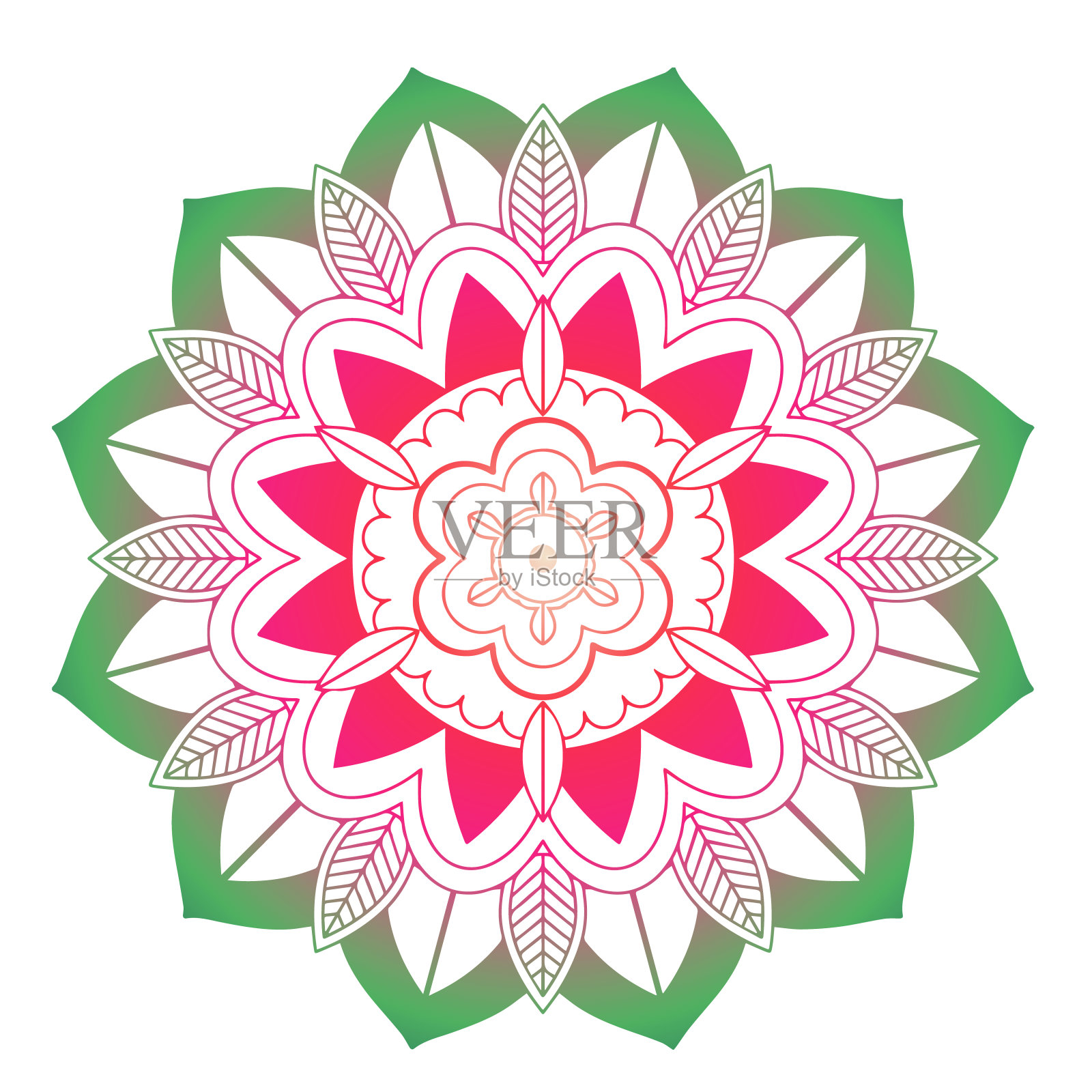 曼荼罗模式孤立的背景插画图片素材