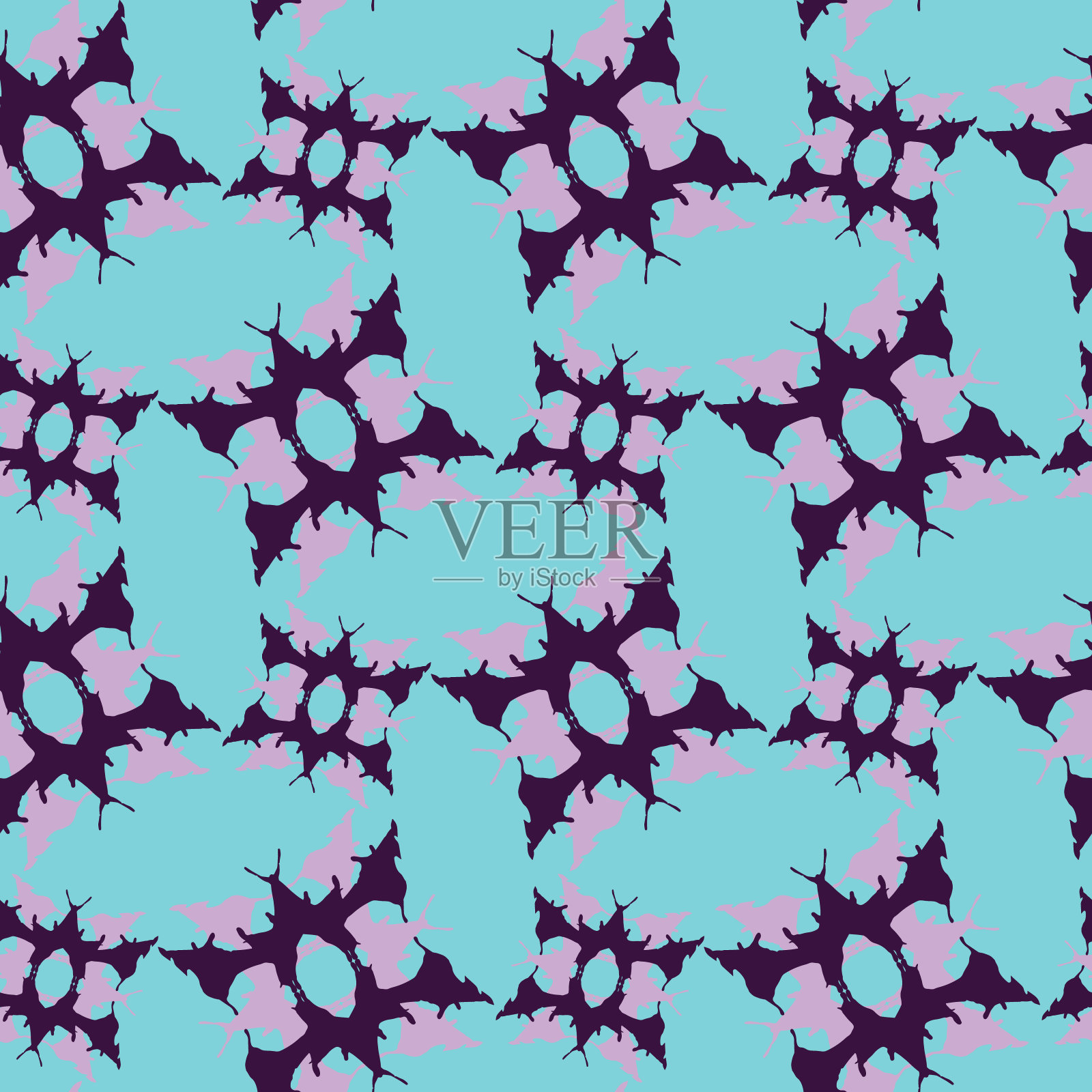 色彩抽象民族无缝图案涂鸦风格与城市现代风格元素插画图片素材