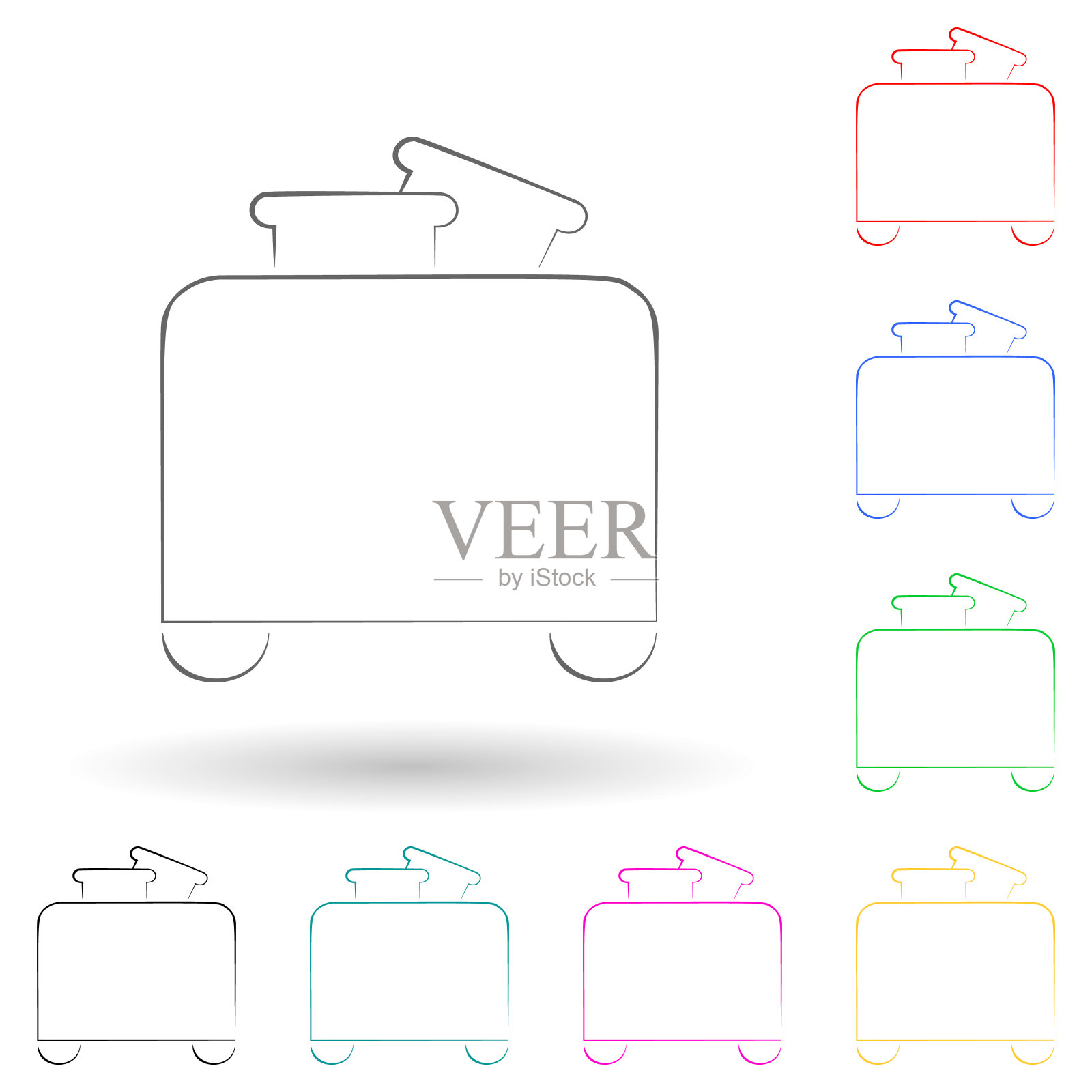 标志烤面包机多颜色风格图标。简单的字形，平面矢量的电子图标用户界面和用户体验，网站或移动应用程序图标素材