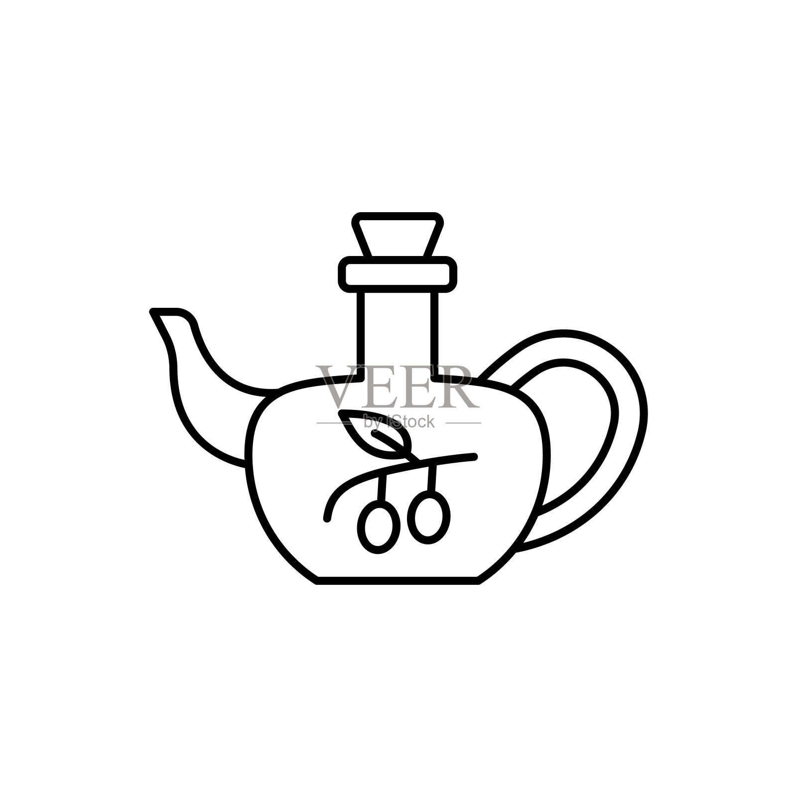 橄榄油罐，犹太教偶像。简单的线条，轮廓矢量宗教图标的用户界面和用户体验，网站或移动应用程序插画图片素材