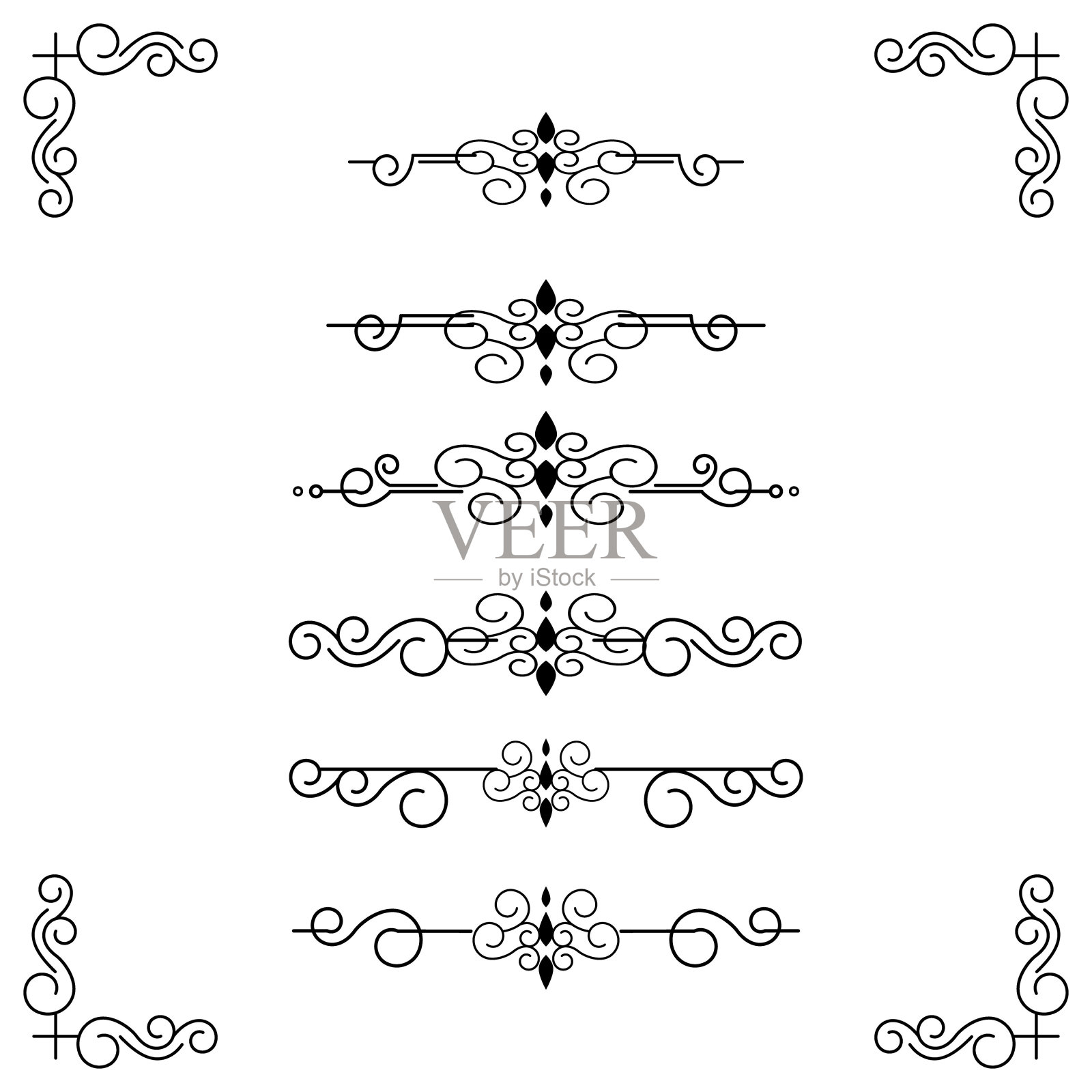 经典花纹装饰框架复古边框艺术装饰插画图片素材