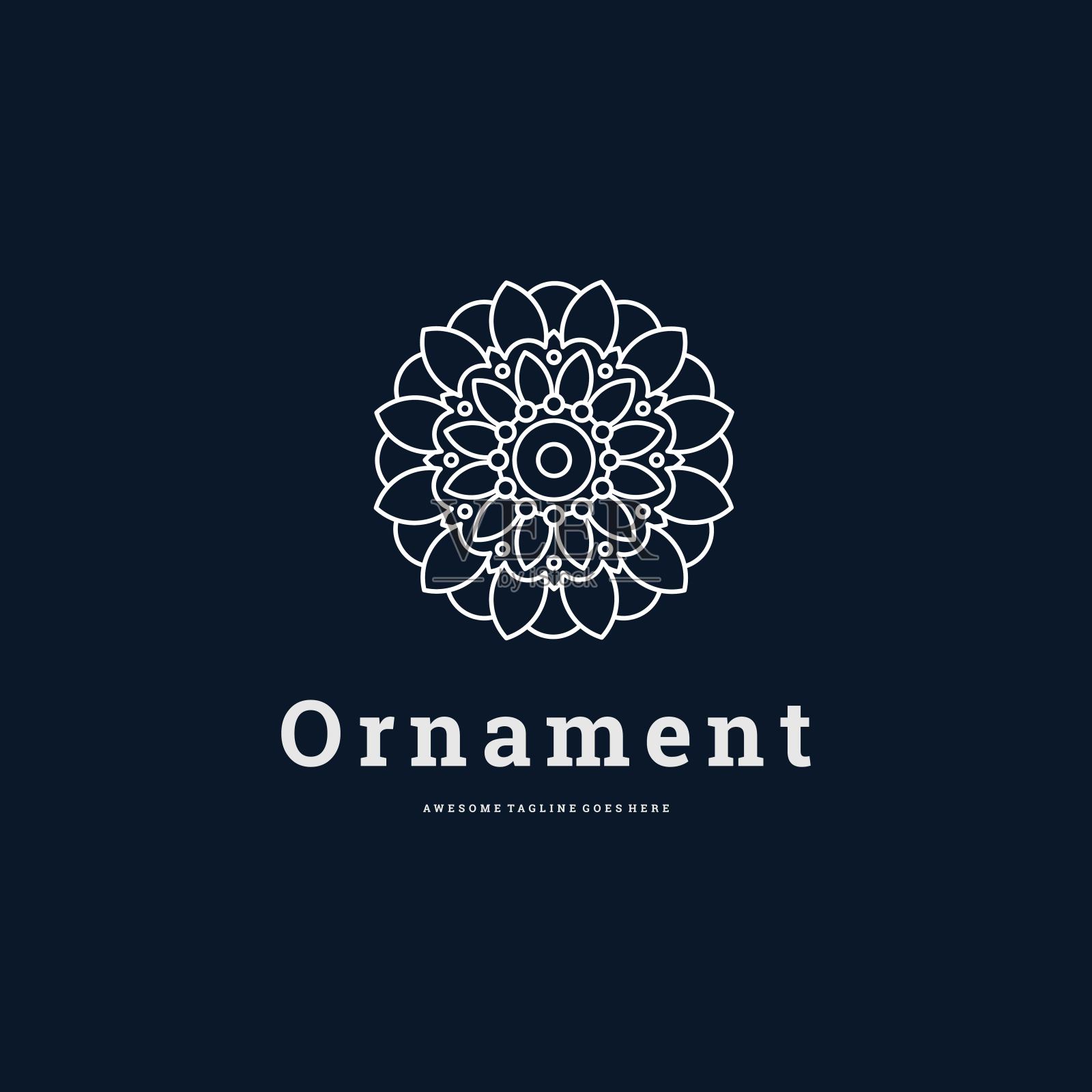 矢量插图装饰无限线条艺术风格。设计元素图片