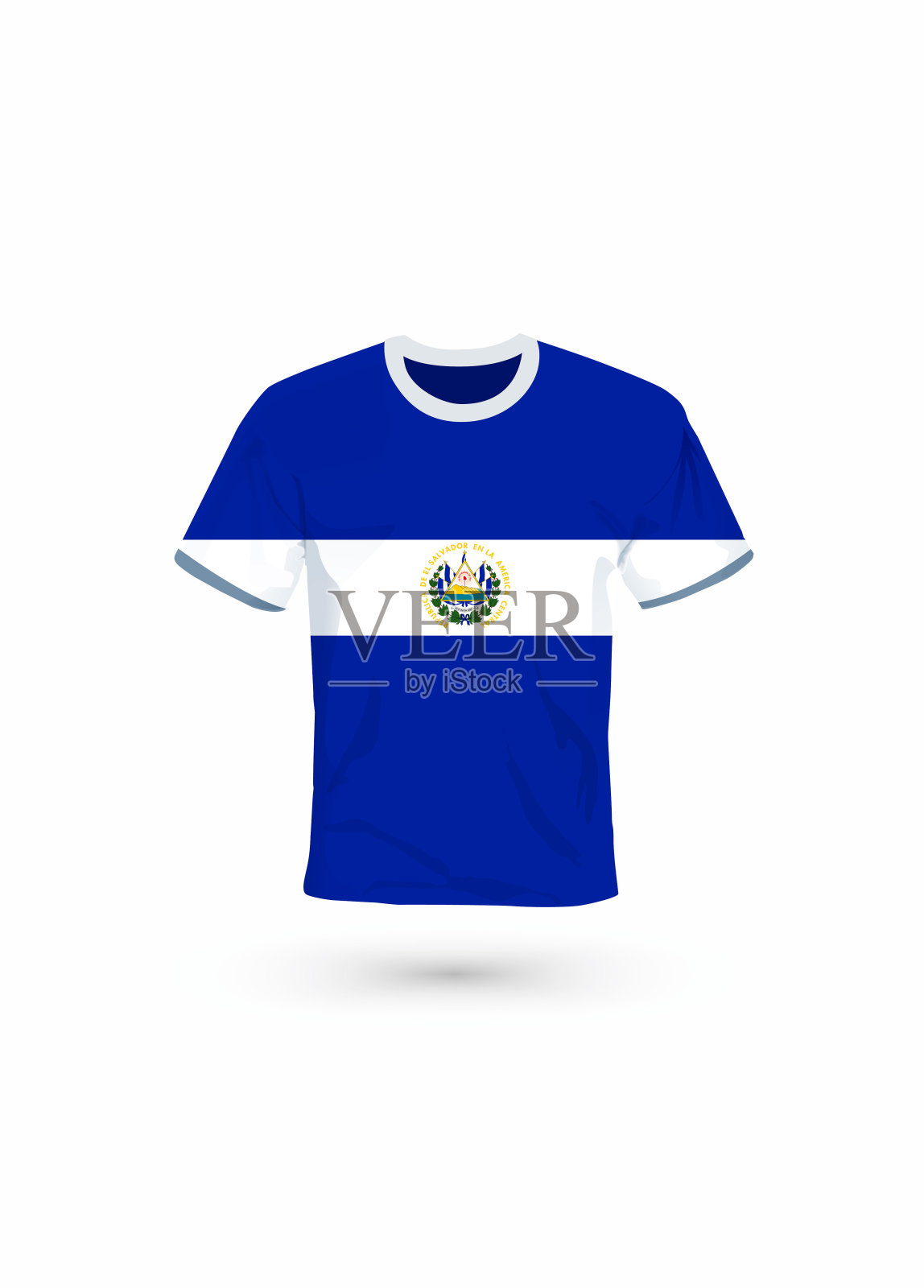 萨尔瓦多国旗颜色的运动衫。矢量插图运动，冠军和国家队，体育游戏插画图片素材