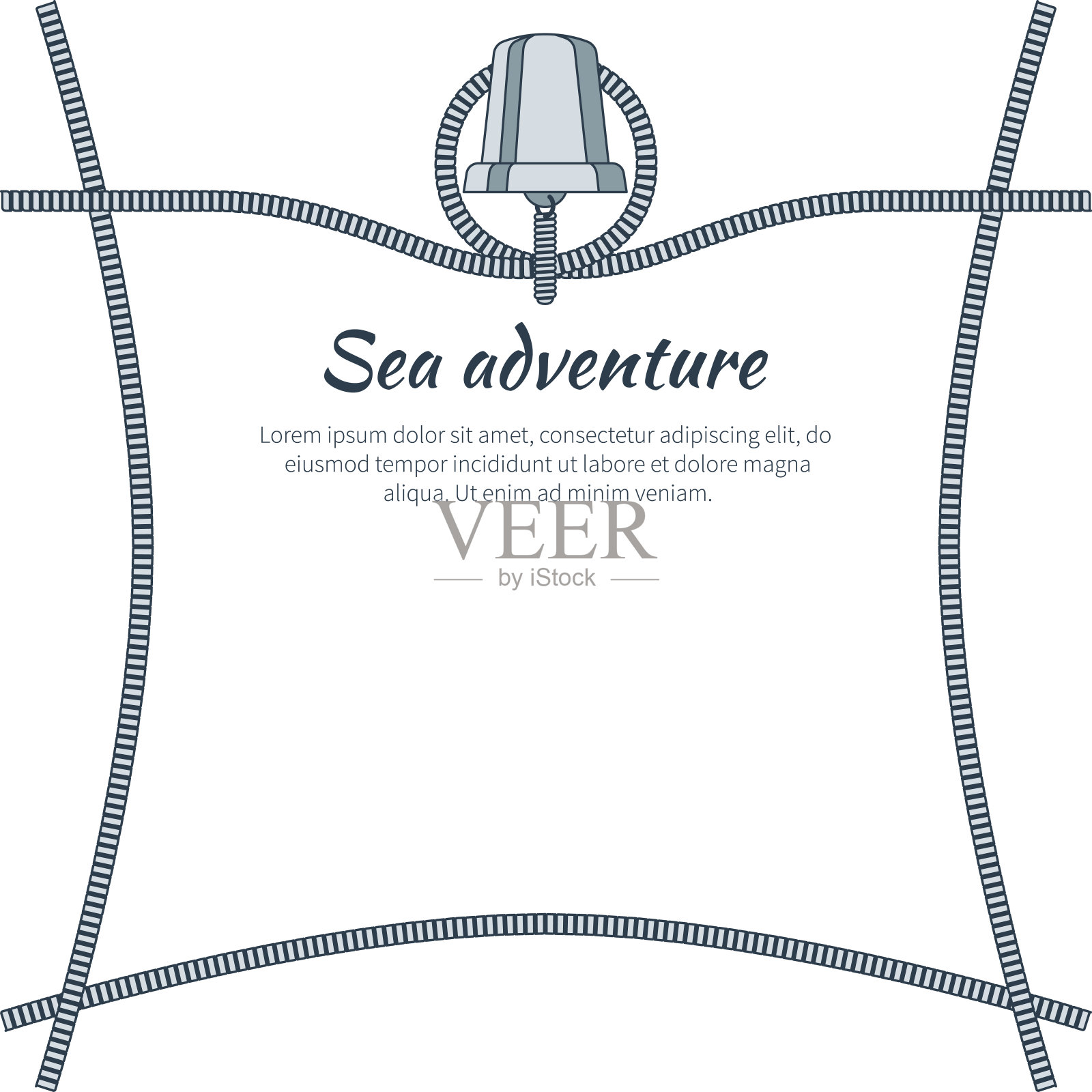 海上冒险横幅和文本矢量插图插画图片素材