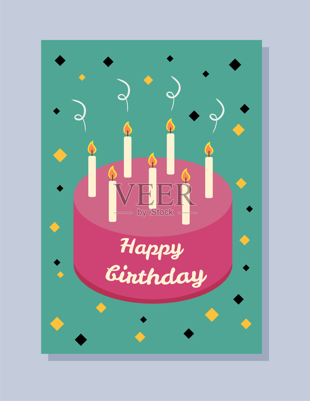 生日贺卡矢量插图快乐设计模板素材