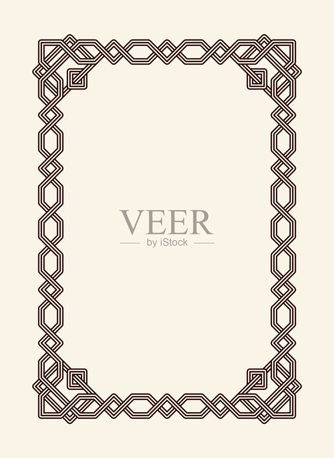 古老的框架与切割角度和薄漩涡设计元素图片