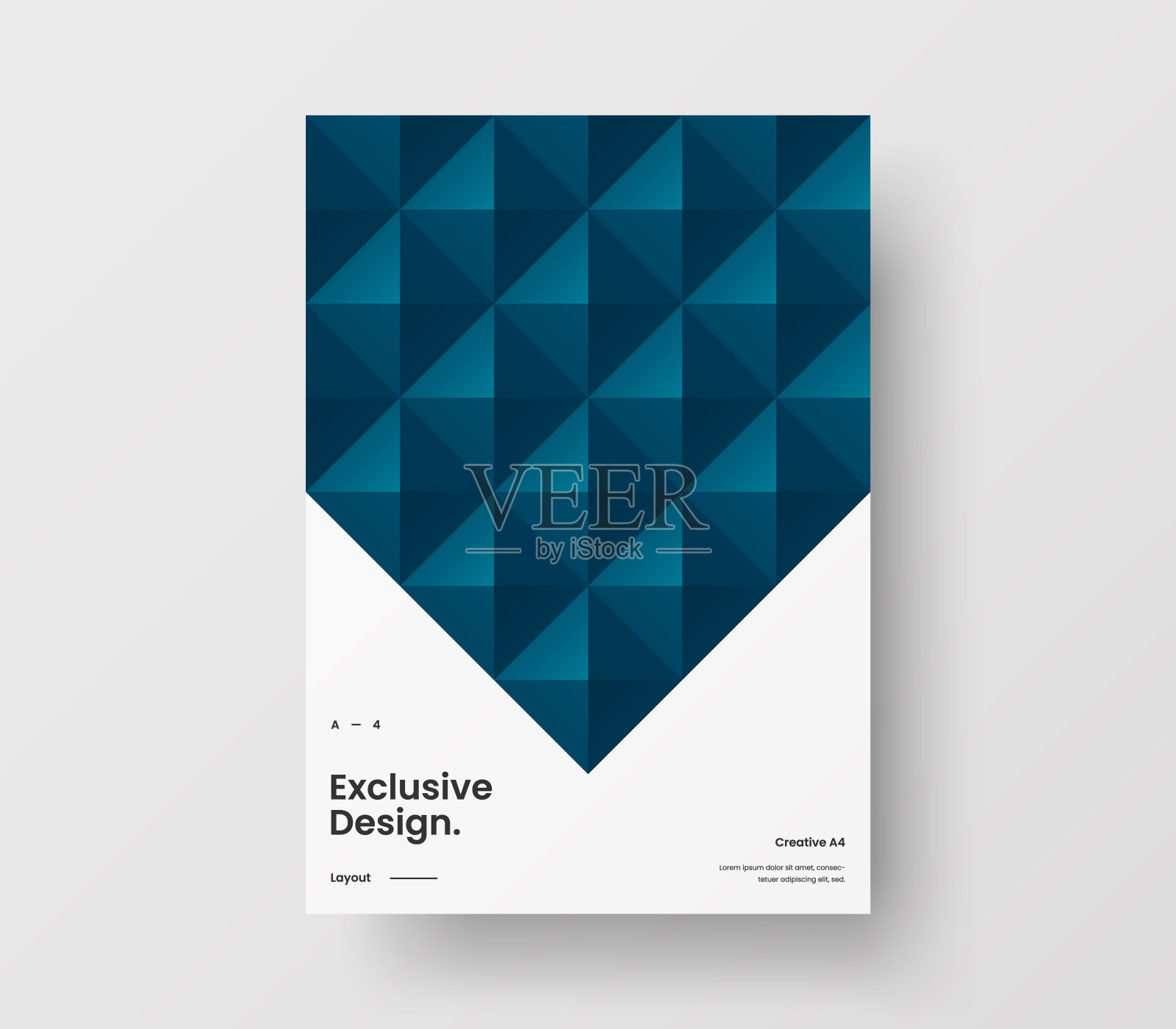 惊人的业务表示向量A4垂直方向的首页模拟。现代企业报表封面抽象几何插图设计布局。公司身份手册模板。设计模板素材