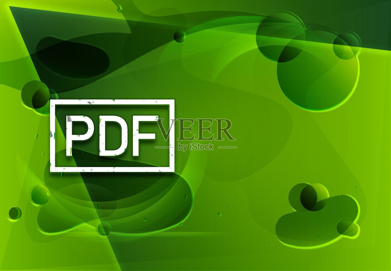 PDF图标玻璃时尚抽象绿色背景插图插画图片素材