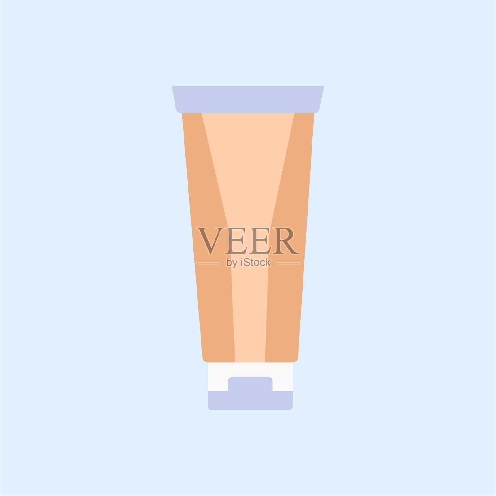 面霜和身体霜在平面风格孤立在蓝色背景。保护性的防晒霜。矢量插图。插画图片素材