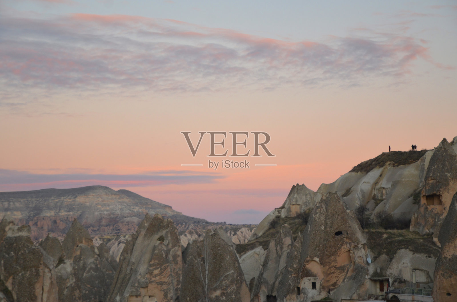 冬季卡帕多奇亚的日落时分照片摄影图片