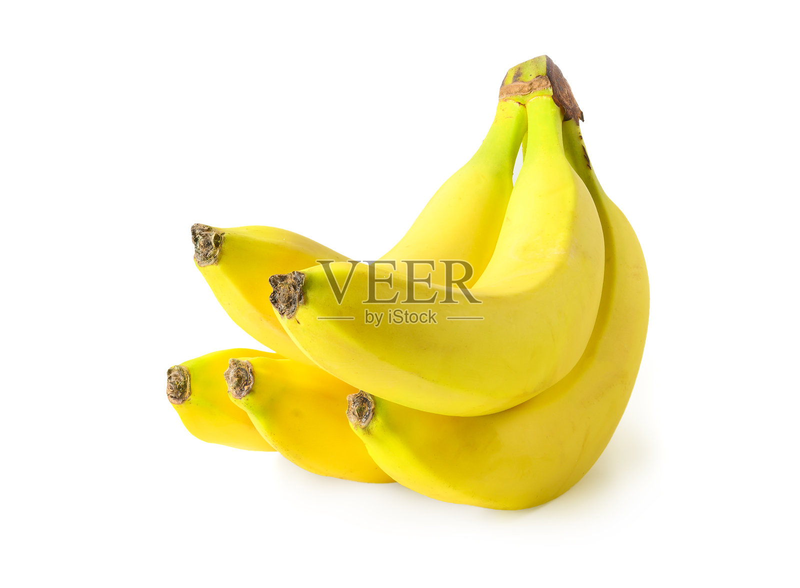 一串孤立在白色背景上的香蕉照片摄影图片