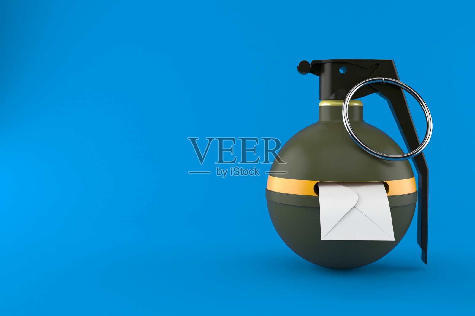 带信封的手榴弹照片摄影图片