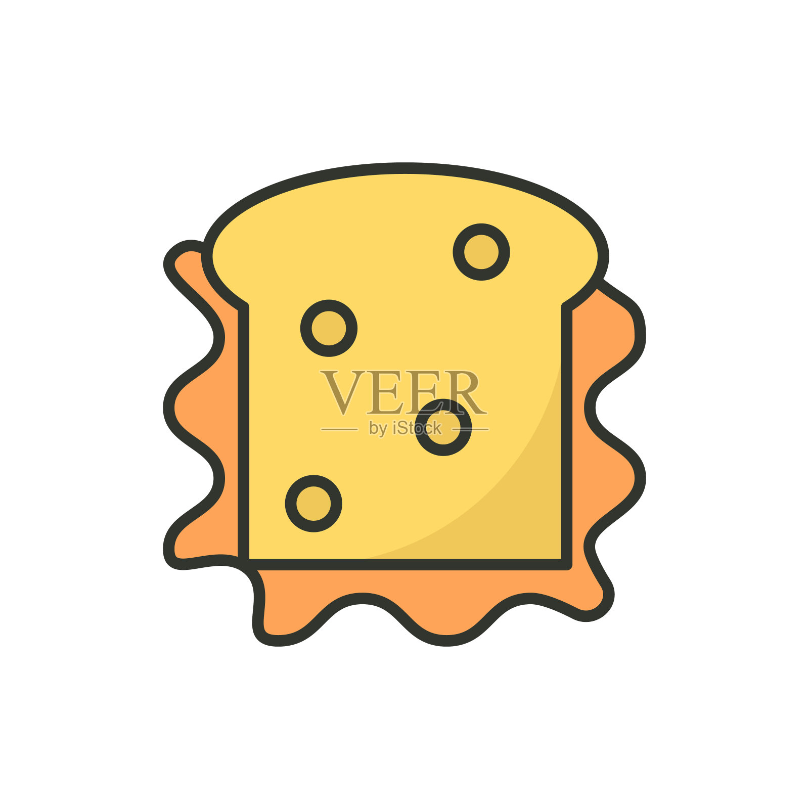 三明治矢量图标轮廓填充样式插图。设计元素图片