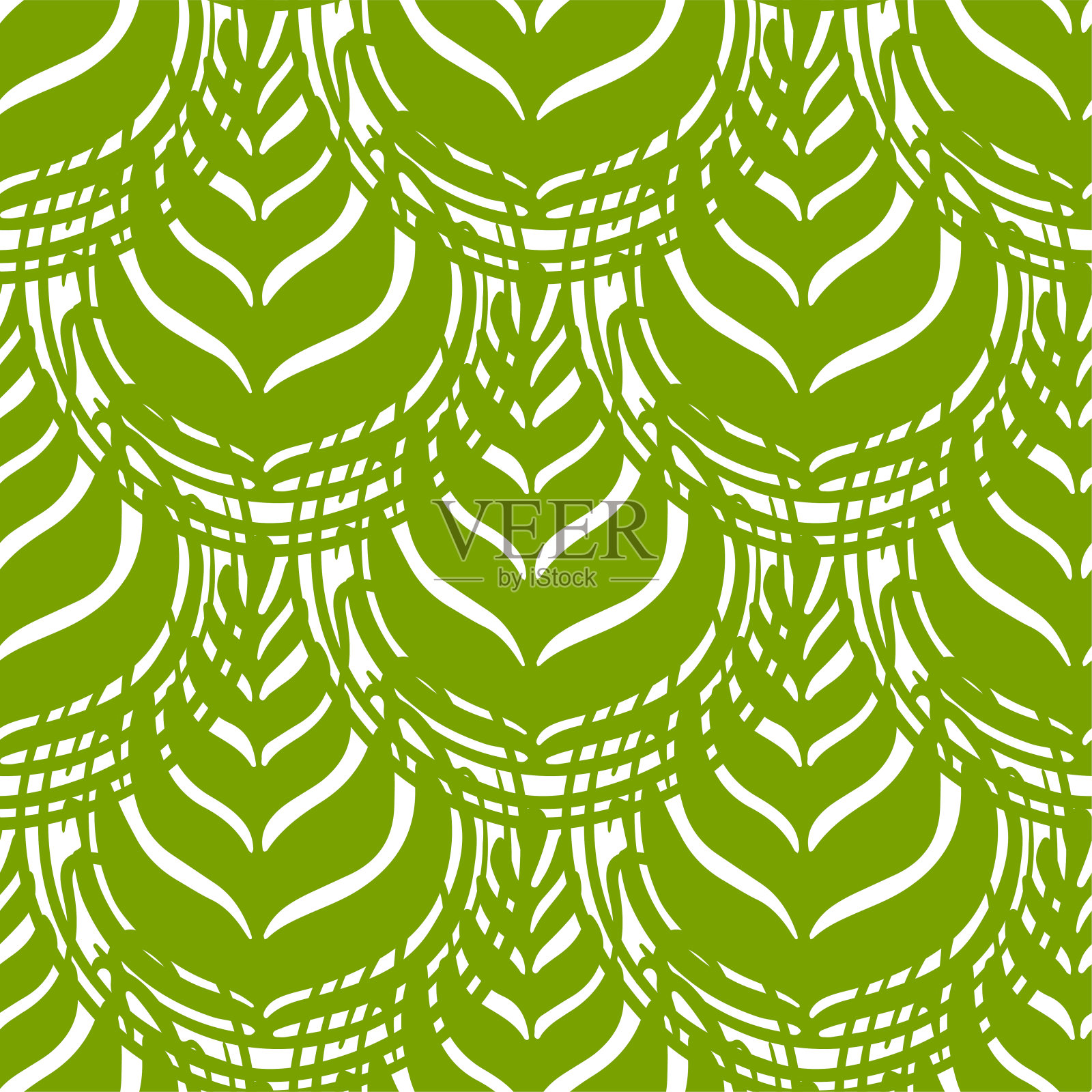 植物艺术在抹茶咖啡或茶表面。无缝模式插画图片素材