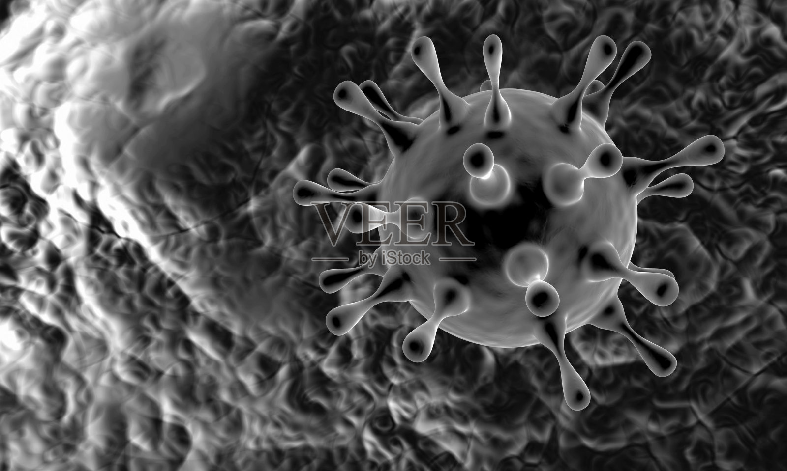 3D渲染ncov -冠状病毒细胞爆发和冠状病毒流感红色背景概念危险的流感疫苗大流行医疗健康风险与疾病。照片摄影图片