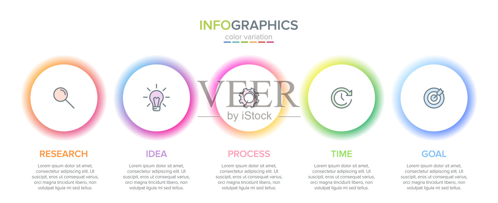 信息图形设计与图标和5个选项或步骤。细线的向量。信息图的业务概念。可用于信息图形，流程图，演示文稿，网站，横幅，印刷材料。插画图片素材
