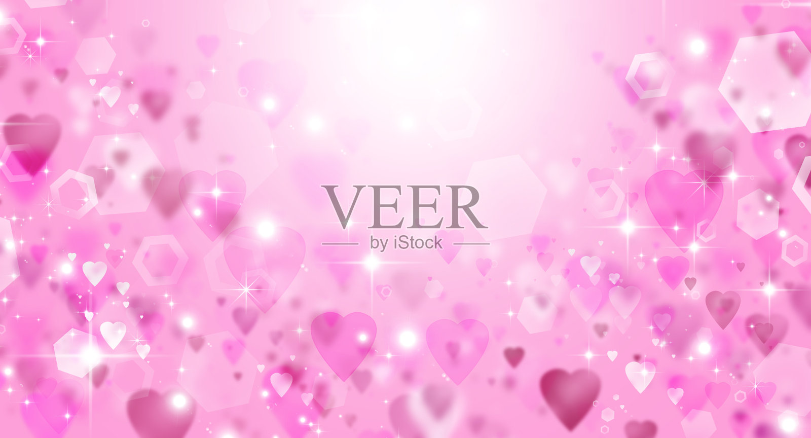 假日背景，情人节，贺卡，粉色的心，坠落的心，梯度，闪光，灯光，浪漫，爱情照片摄影图片