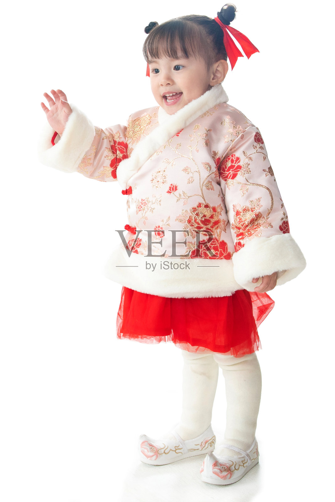 小女孩过新年照片摄影图片