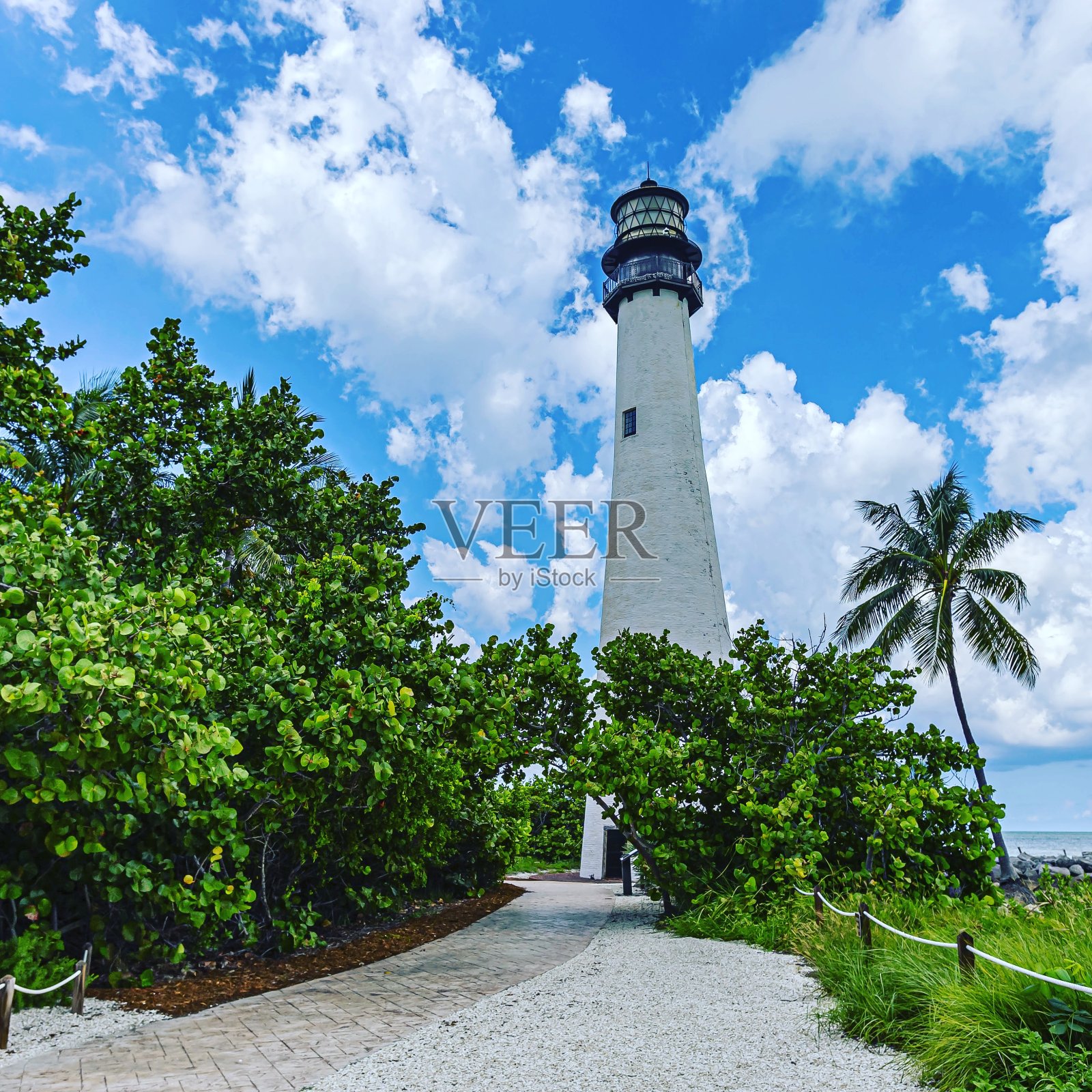 比斯坎湾灯塔照片摄影图片