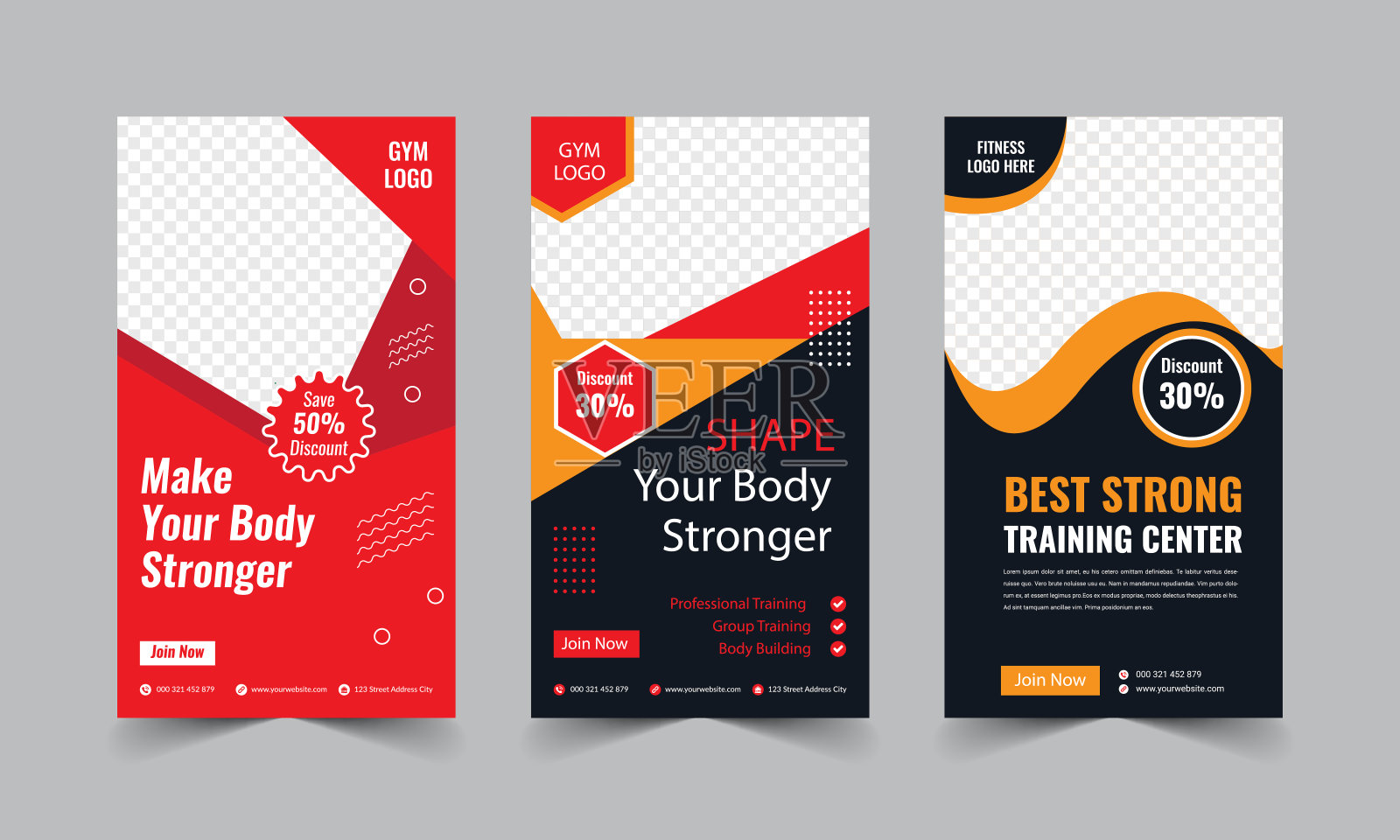 健身馆横幅模板设计模板素材