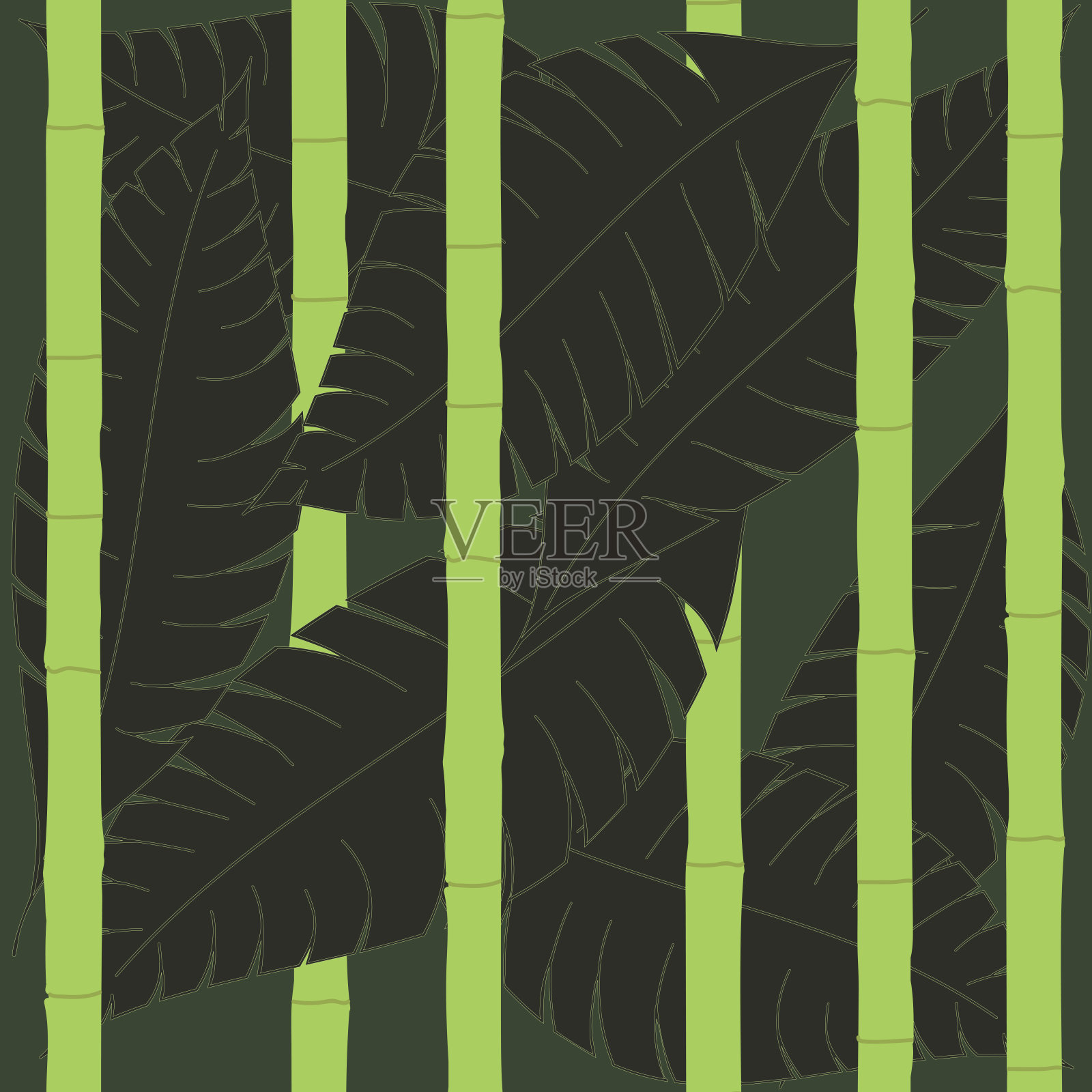 竹丛林插画图片素材