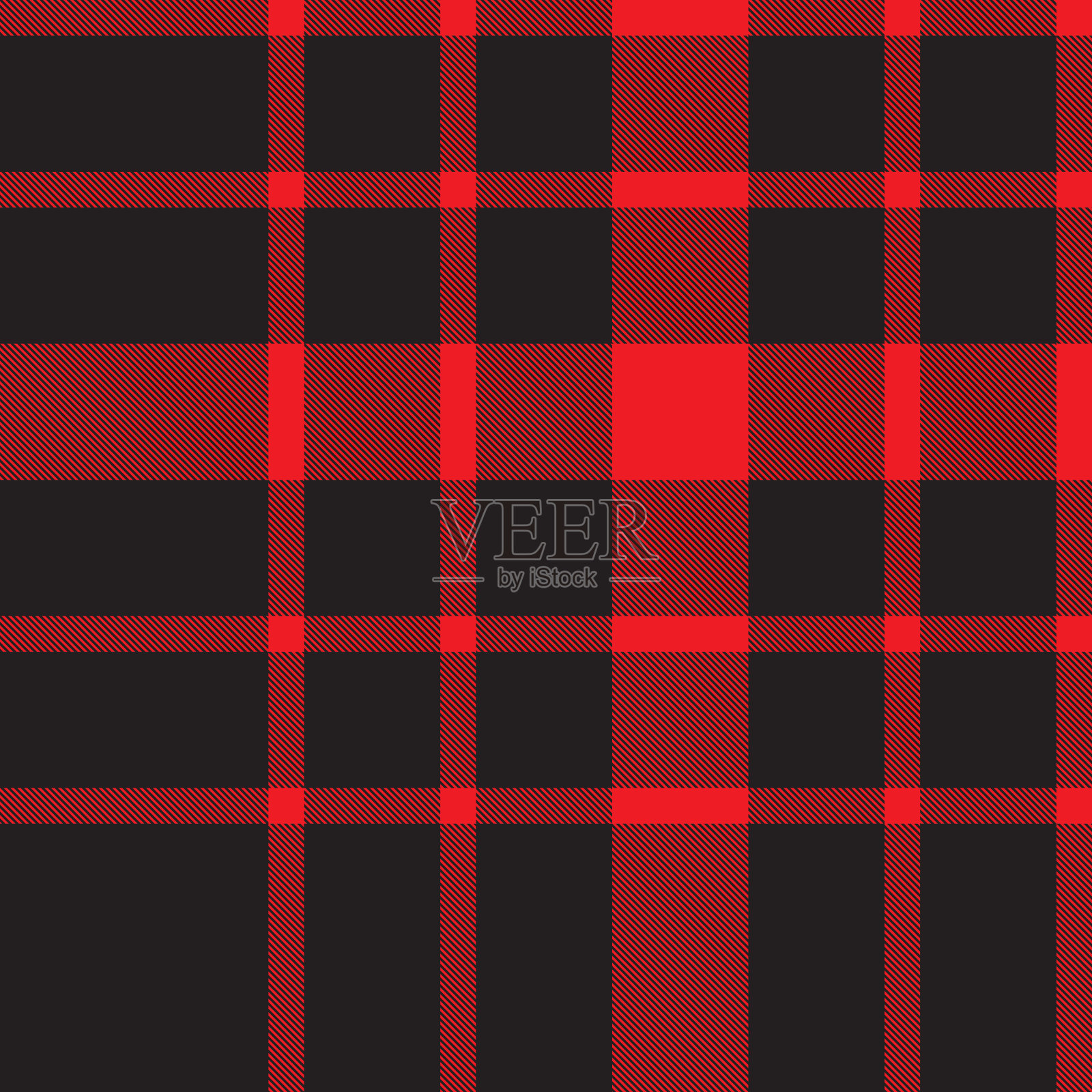 彩色经典现代格子呢无缝印花/图案向量插画图片素材