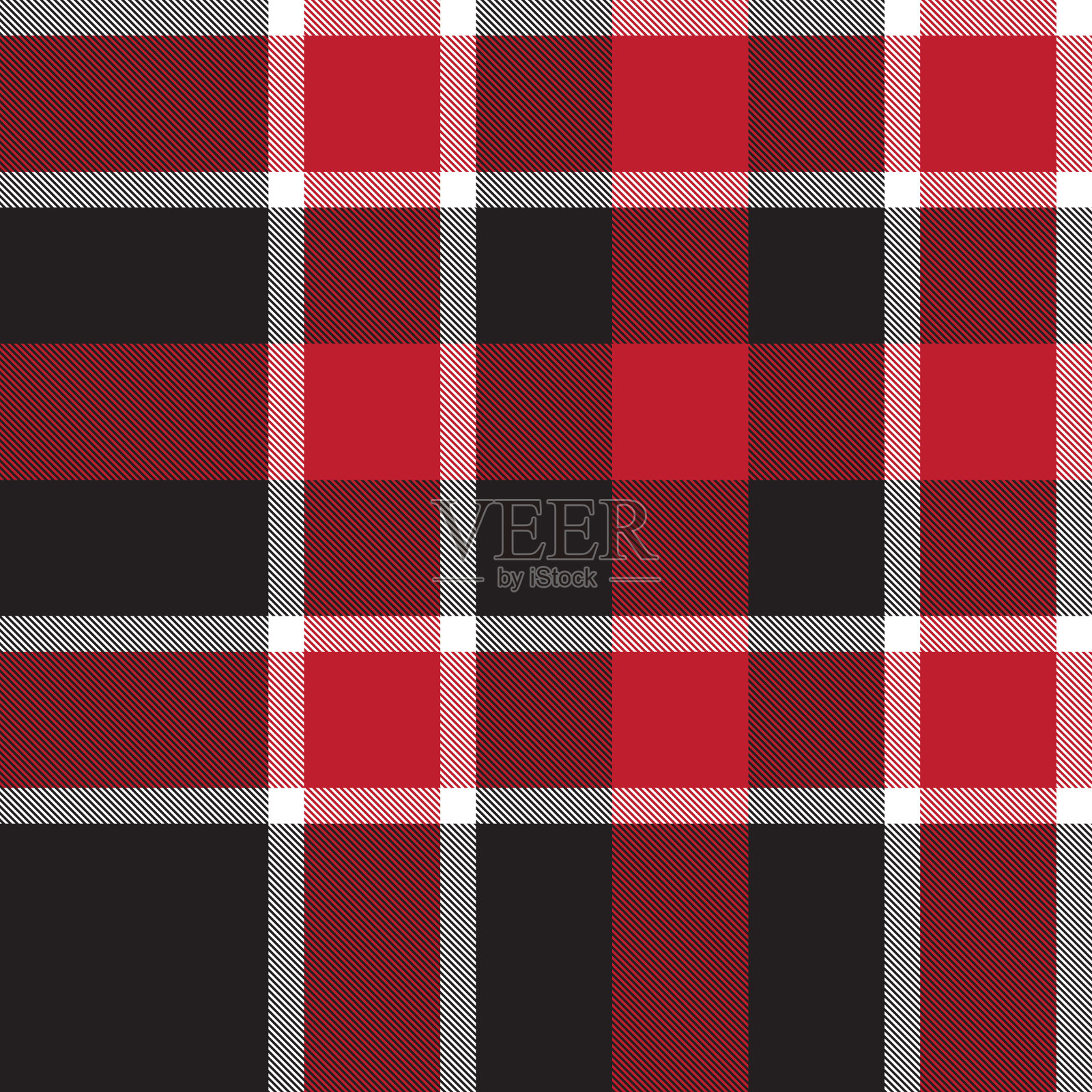 彩色经典现代格子呢无缝印花/图案向量插画图片素材