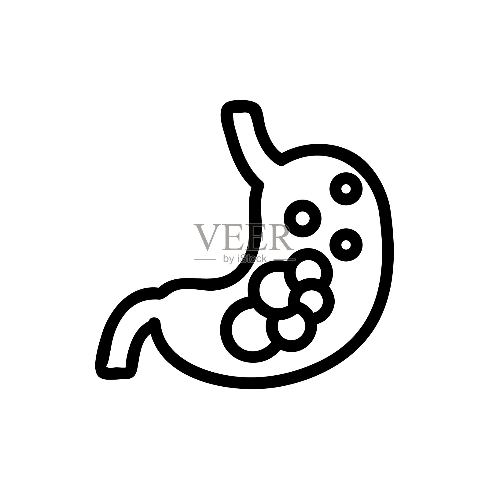 胃图标矢量。孤立轮廓符号插图插画图片素材