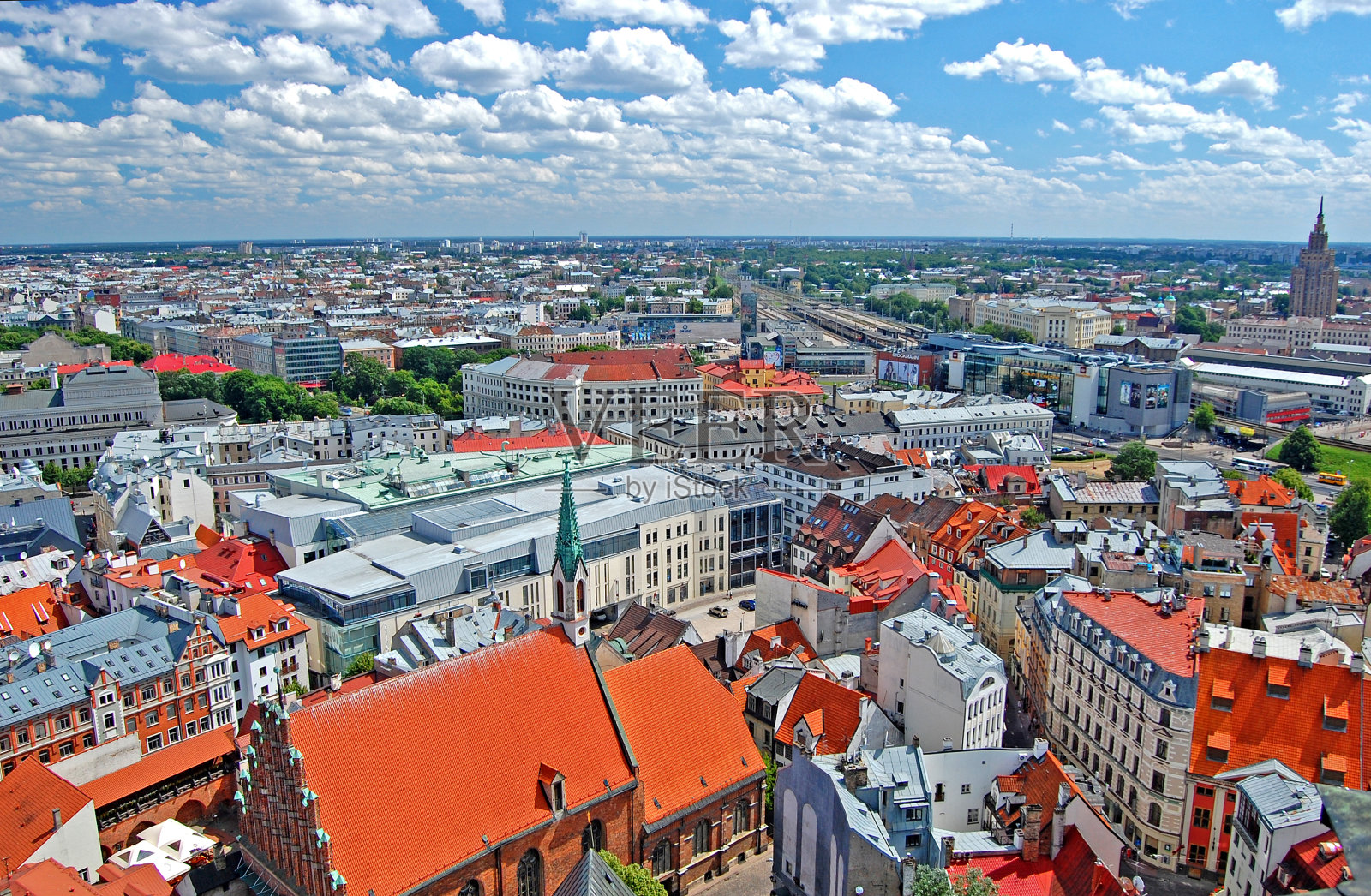 全景和鸟瞰图的里加城市照片摄影图片