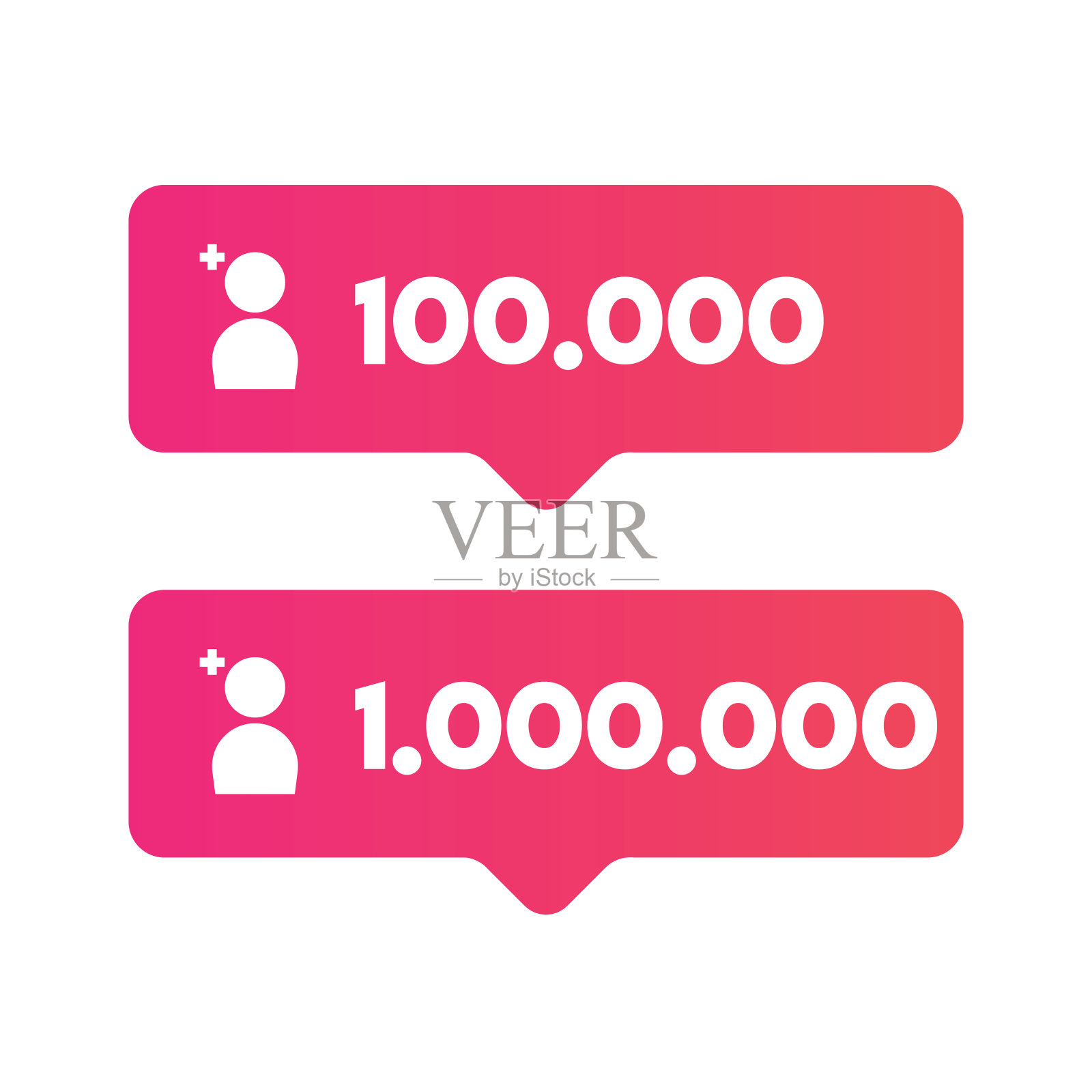 社交媒体通知图标模板。社交网络应用图标股票插图插画图片素材