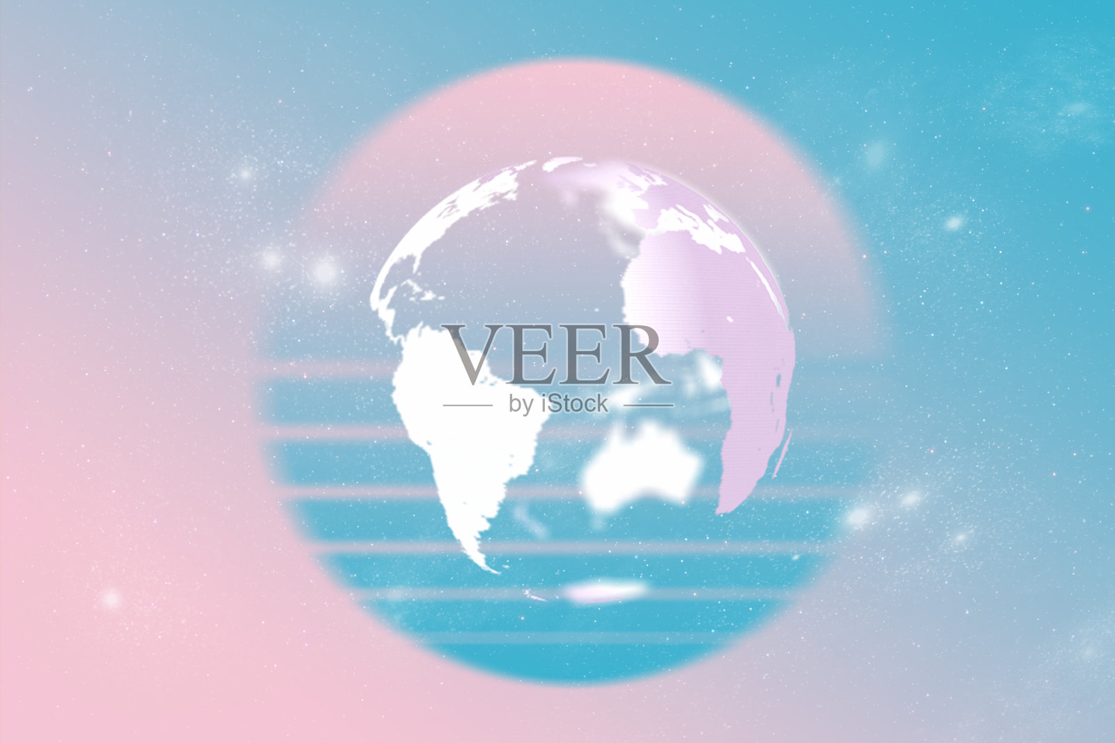 美丽的抽象景观地球拼贴概念，当代色彩和情绪社交背景插画图片素材