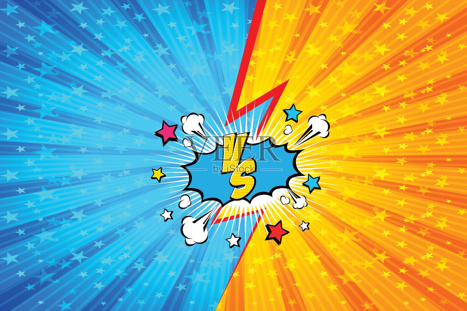 战斗背景漫画风格设计。矢量图插画图片素材