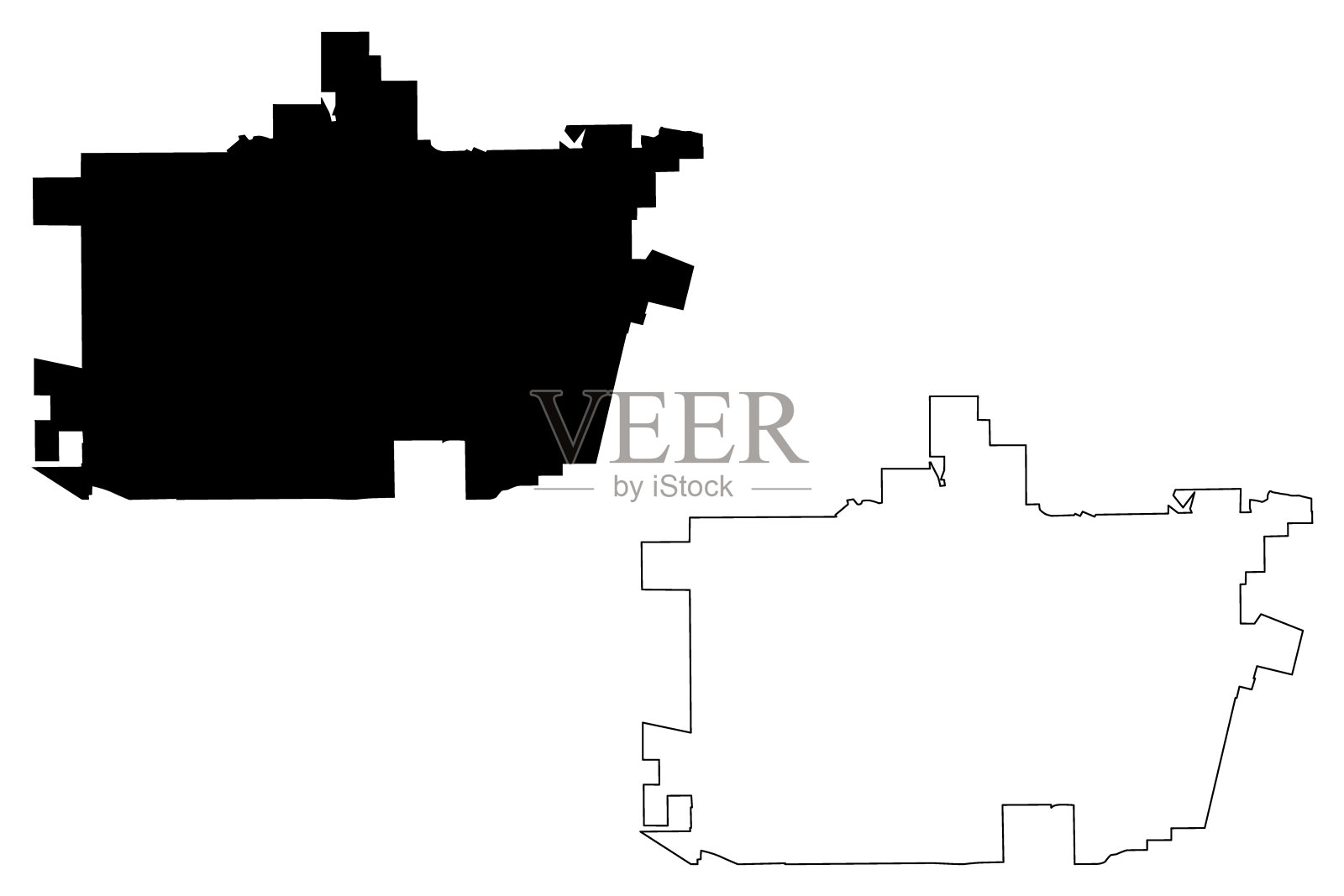 富勒顿城市地图插画图片素材