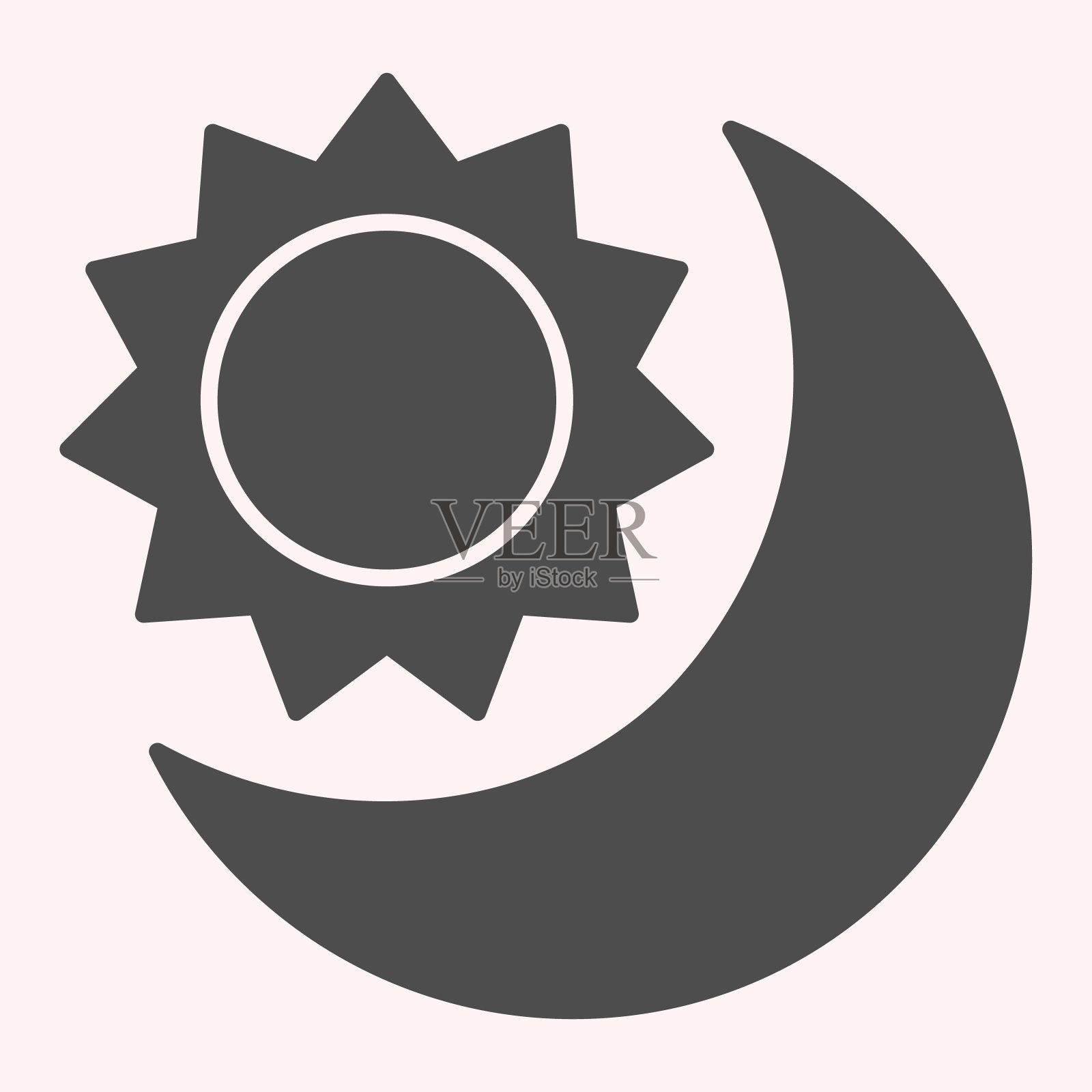 太阳和月亮字形图标.白天和黑夜