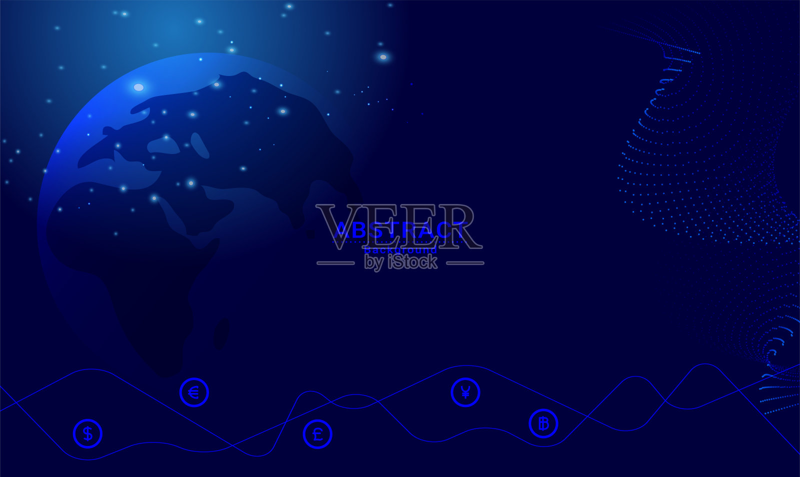 全球金融空间背景与图形和图标金钱矢量设计模板设计模板素材