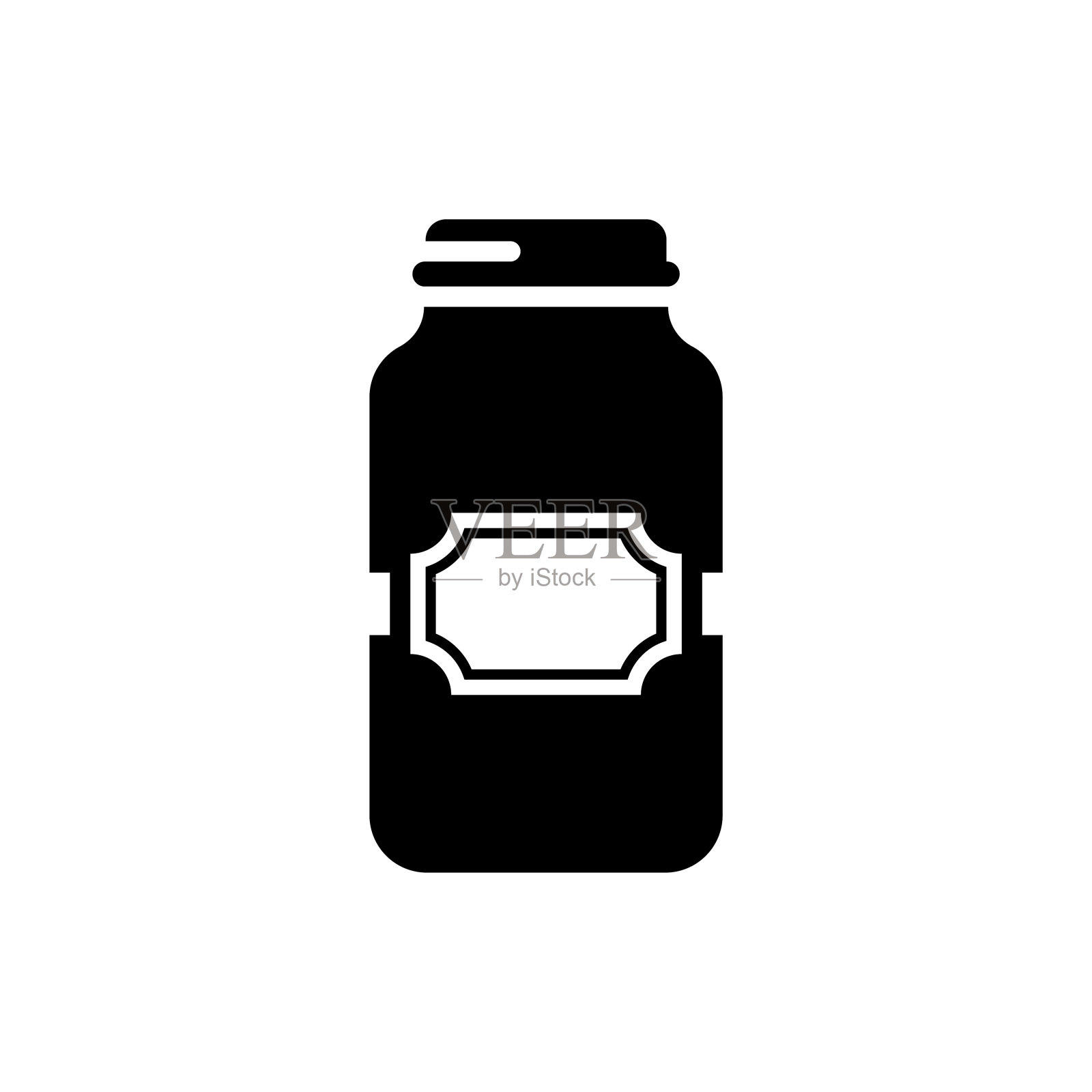 Jar矢量图标字形风格的插图。插画图片素材