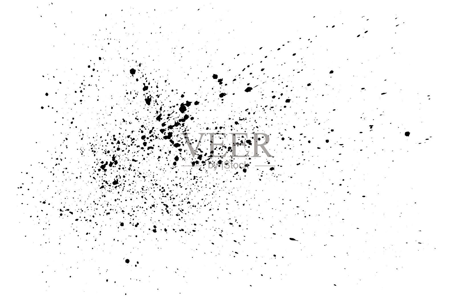黑色油漆飞溅孤立。矢量纹理插画图片素材