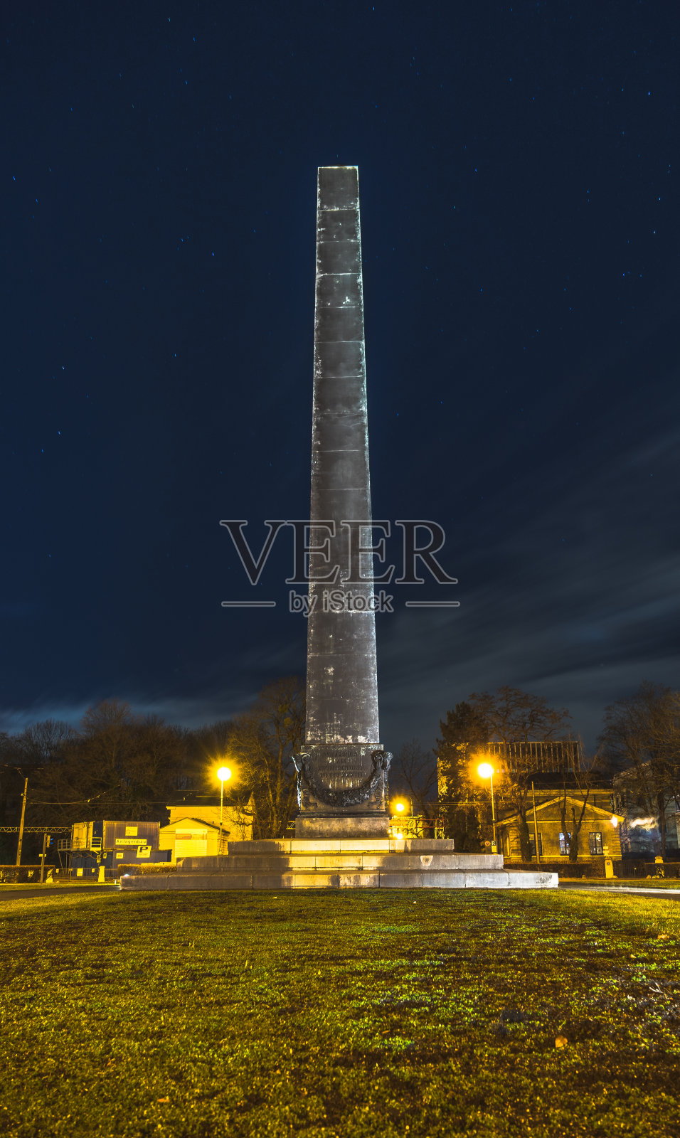 慕尼黑方尖碑夜景照片摄影图片