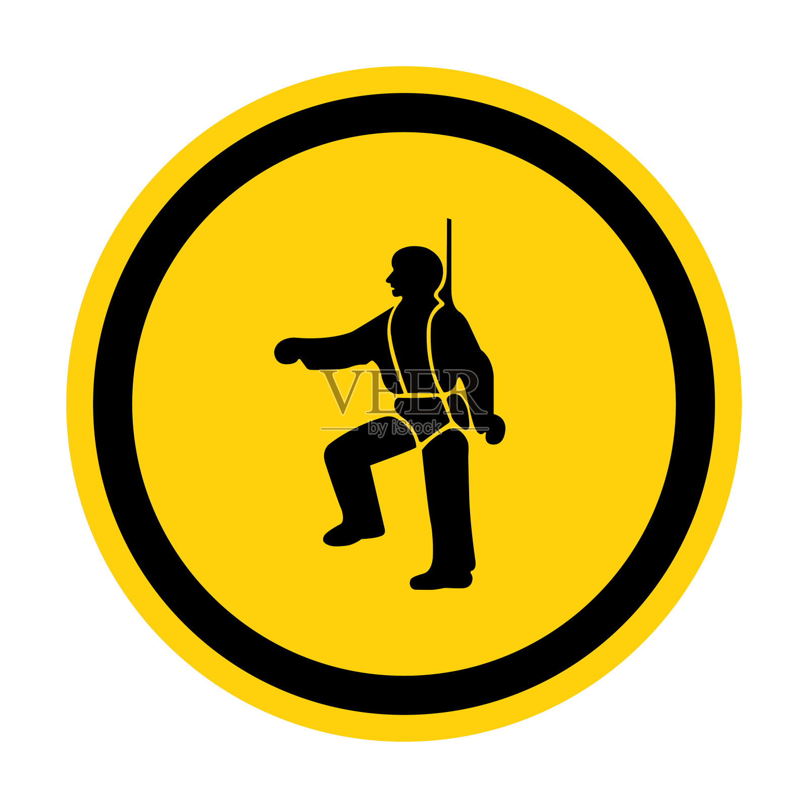 PPE图标。安全安全带必须穿戴符号标志隔离在白色背景，矢量插图EPS.10插画图片素材