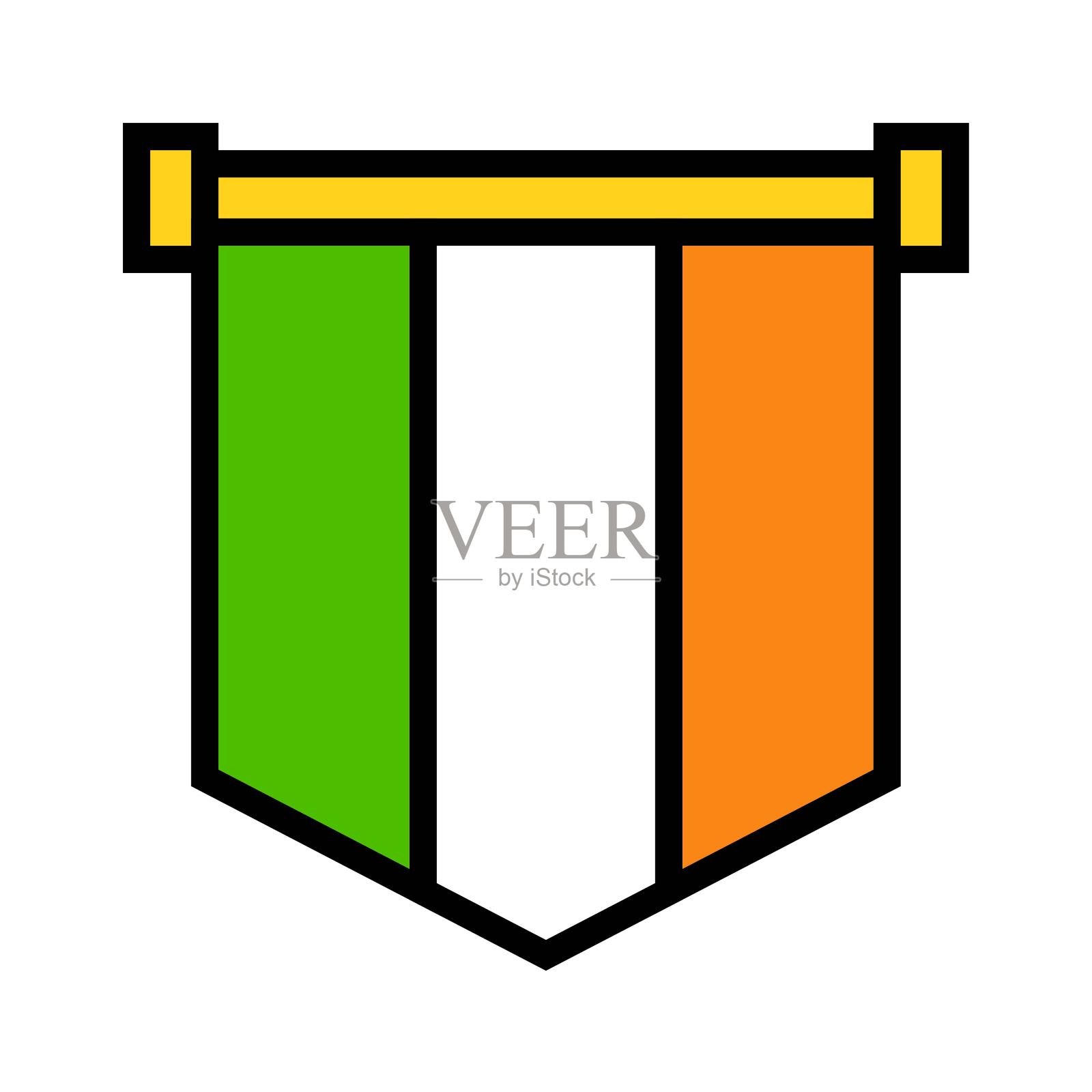 爱尔兰国旗图标，圣帕特里克节相关矢量图标素材