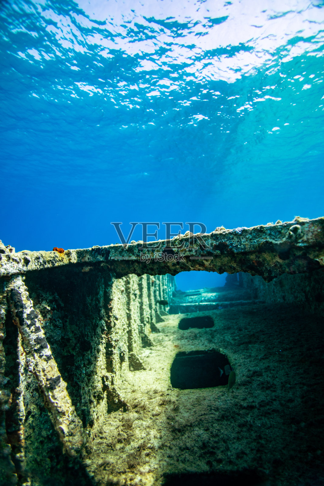 在水下沉船照片照片摄影图片