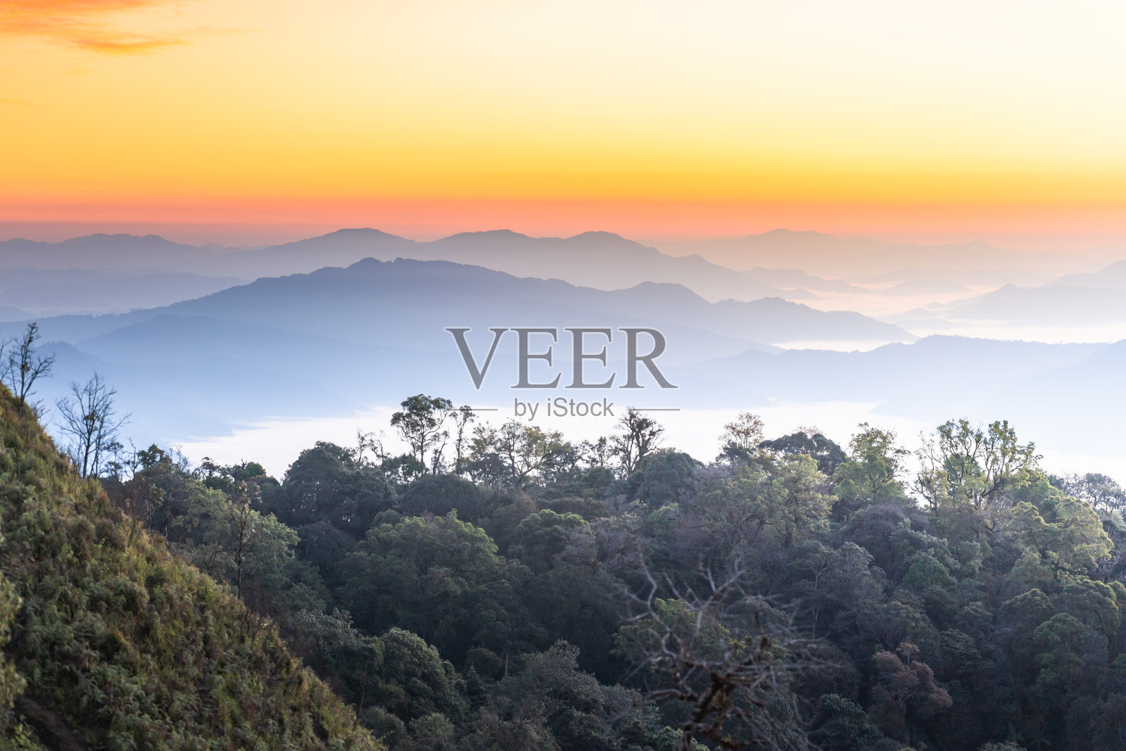 清莱和清迈自然景观，泰国北部日出美景照片摄影图片